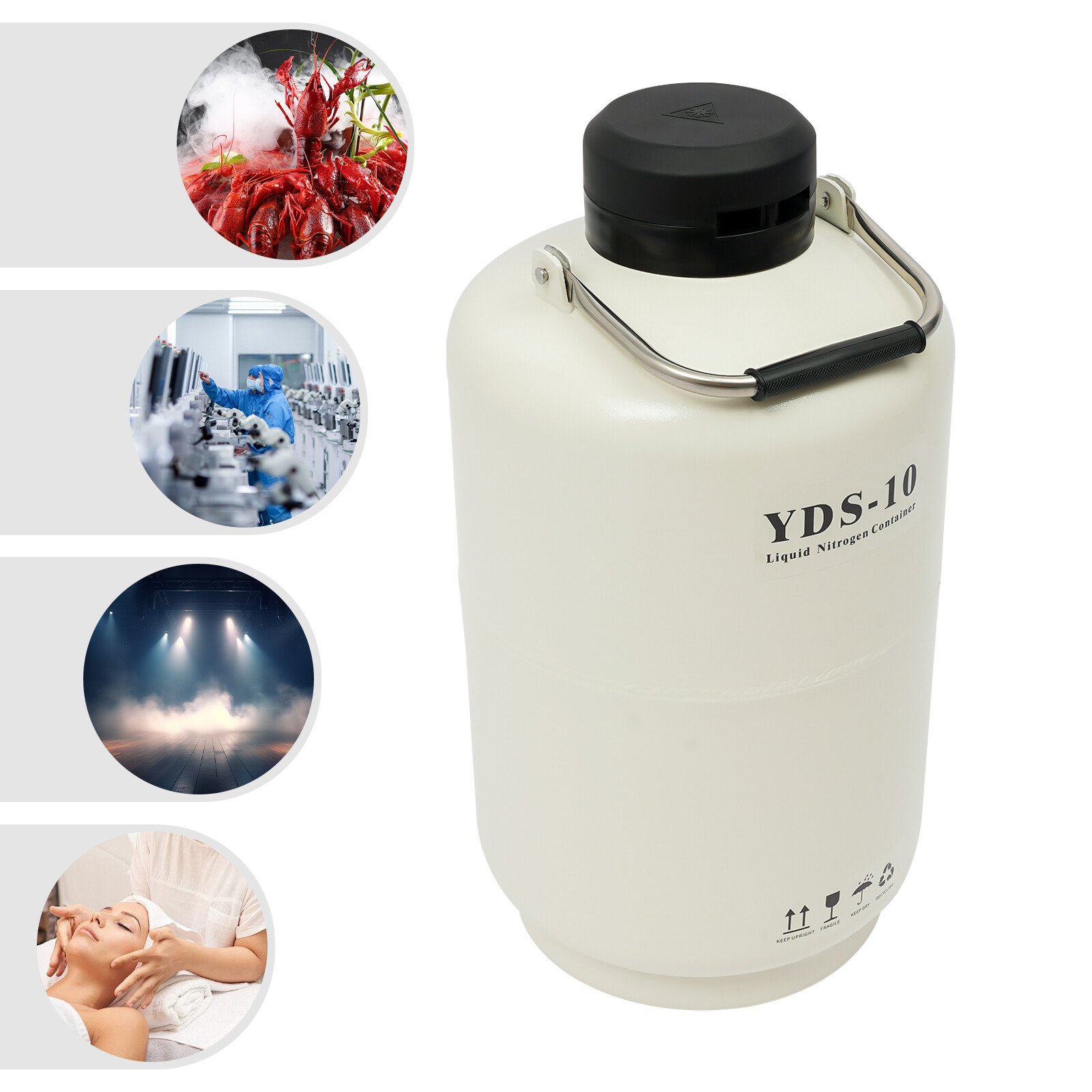 10L Liquid Nitrogen Tank Nitrogen Cryogenic Container Liquid Nitrogen Container