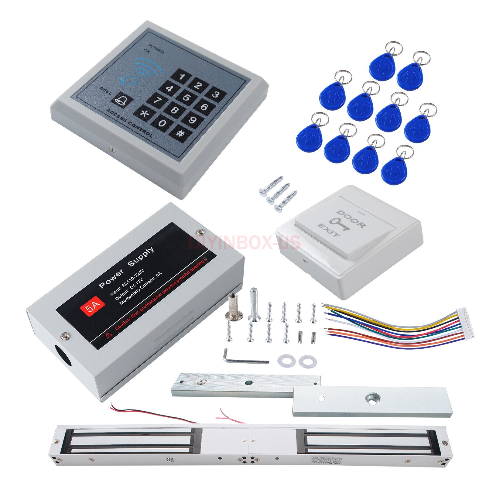RFID Door Entry Security Access Control System Kit Set Magnetic Electronic Lock