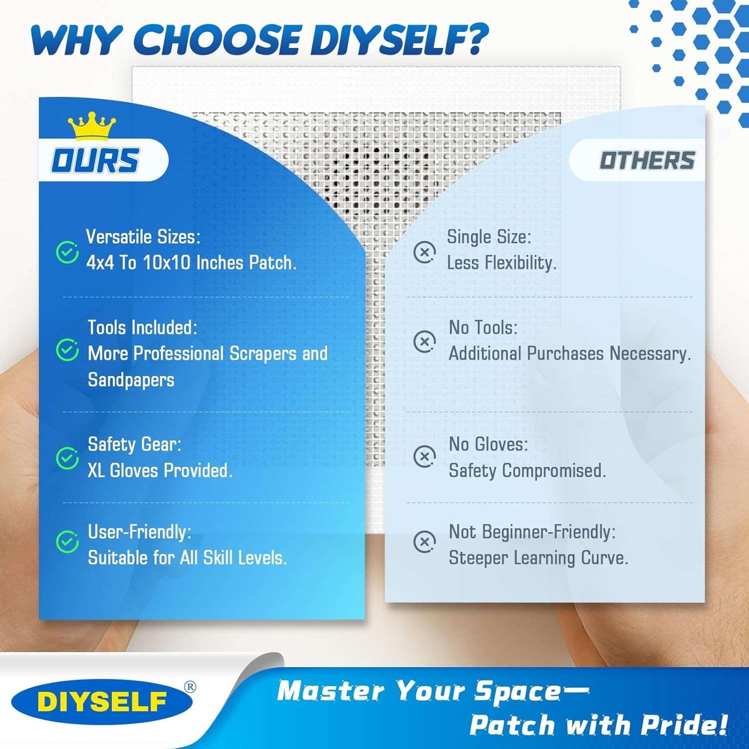 High-Quality 21 Count Drywall Patch Kit - Effortless Wall Repairs Made Easy