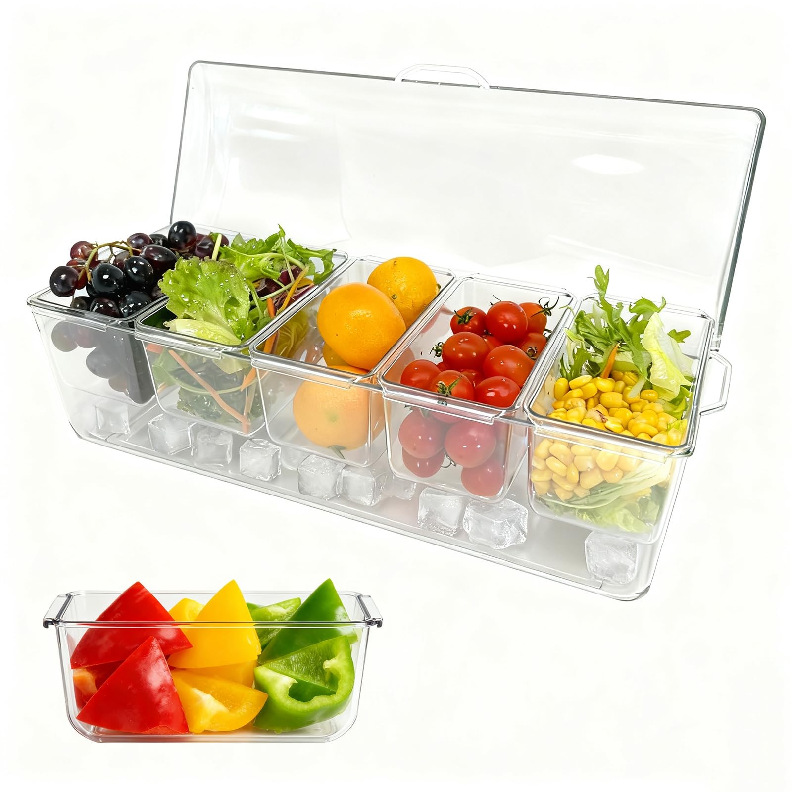 Pesilo Ice Chilled 15.7 x 5.9 x 5.5 inches, Condiment Server