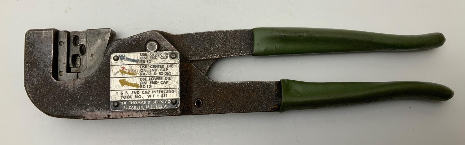 THOMAS & BETTS WT-451 T & B END CAP INSTALLING TOOL NO WT451
