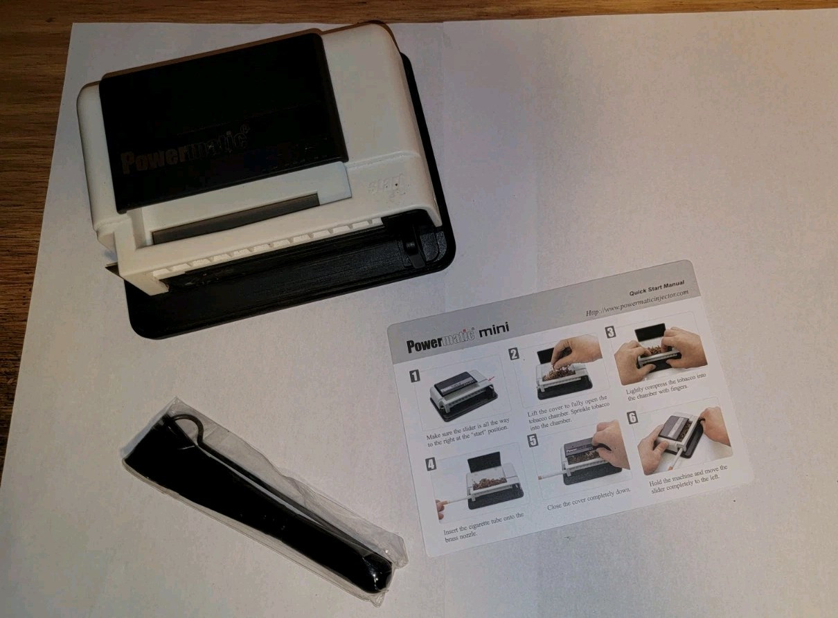 Powermatic Mini Cigarette Injector - White RYO Cigarette Injector Machine