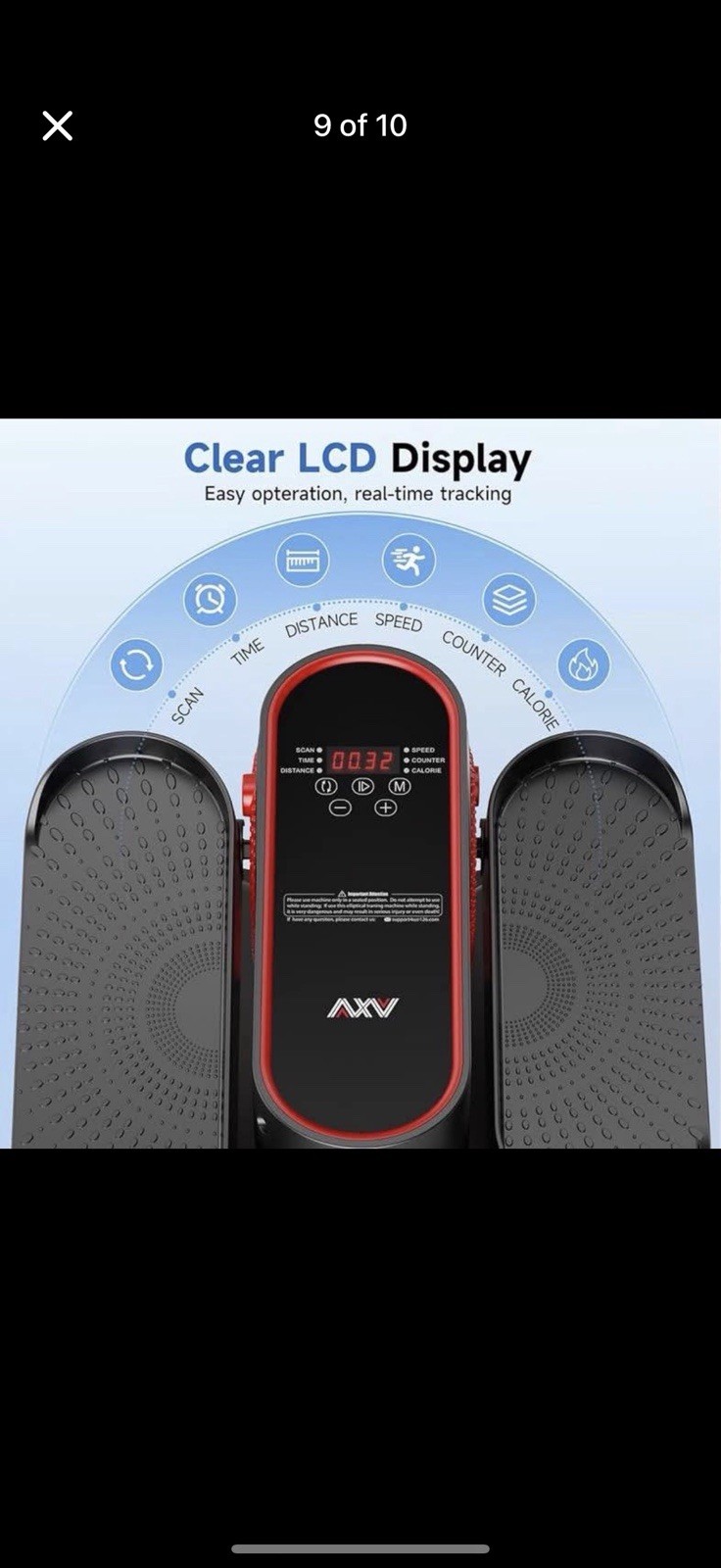 AXV-VIGOR-6 Under-Desk Hands-Free Elliptical Machine Trainer
