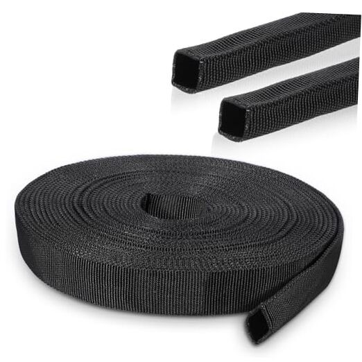 33 FT Nylon Cord Protectors, Protective Hose Sleeve, Black Protective Cover