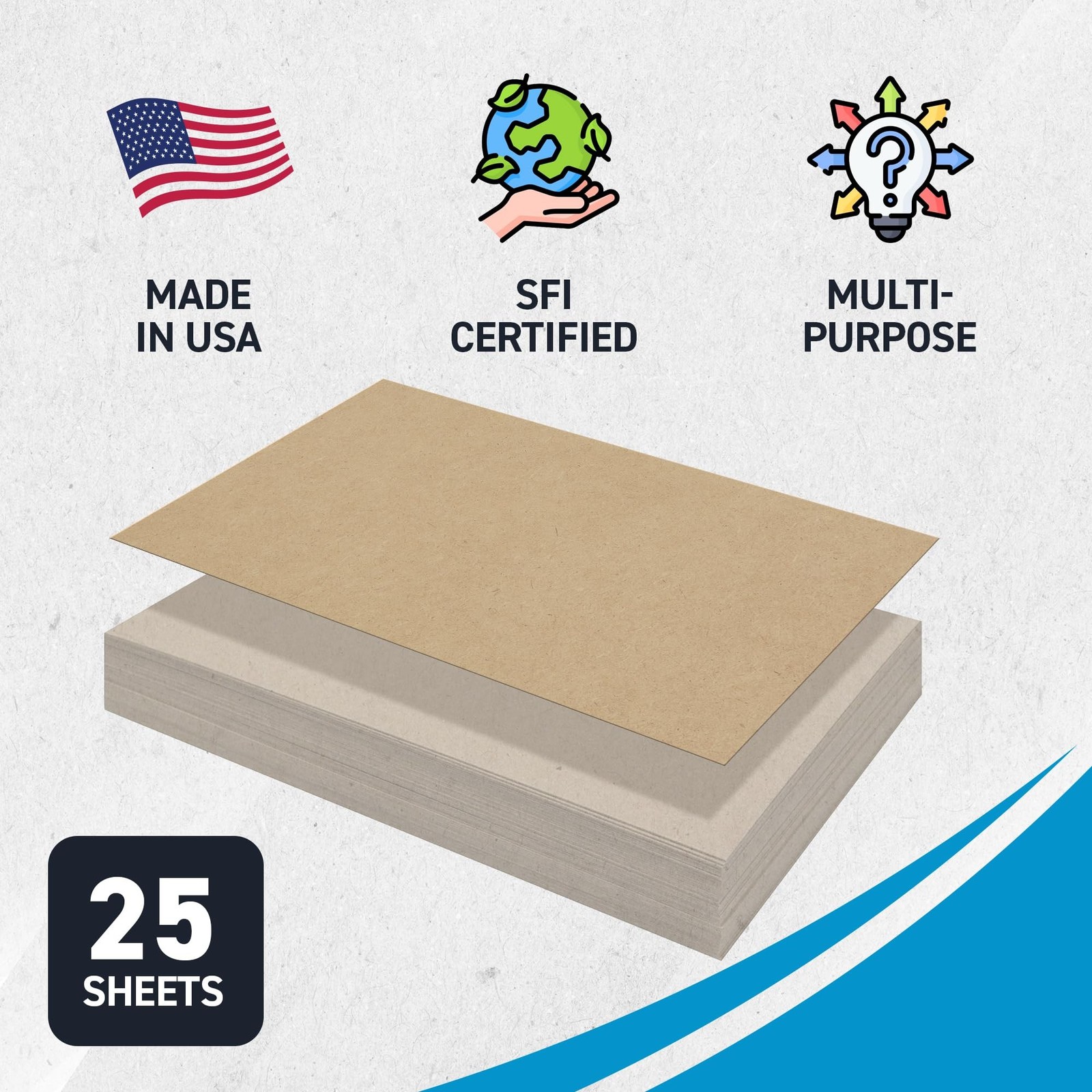 MagicWater Chipboard Sheet for DIY Projects - 11x17 Inch - 25 Pack - 50 pt - ...