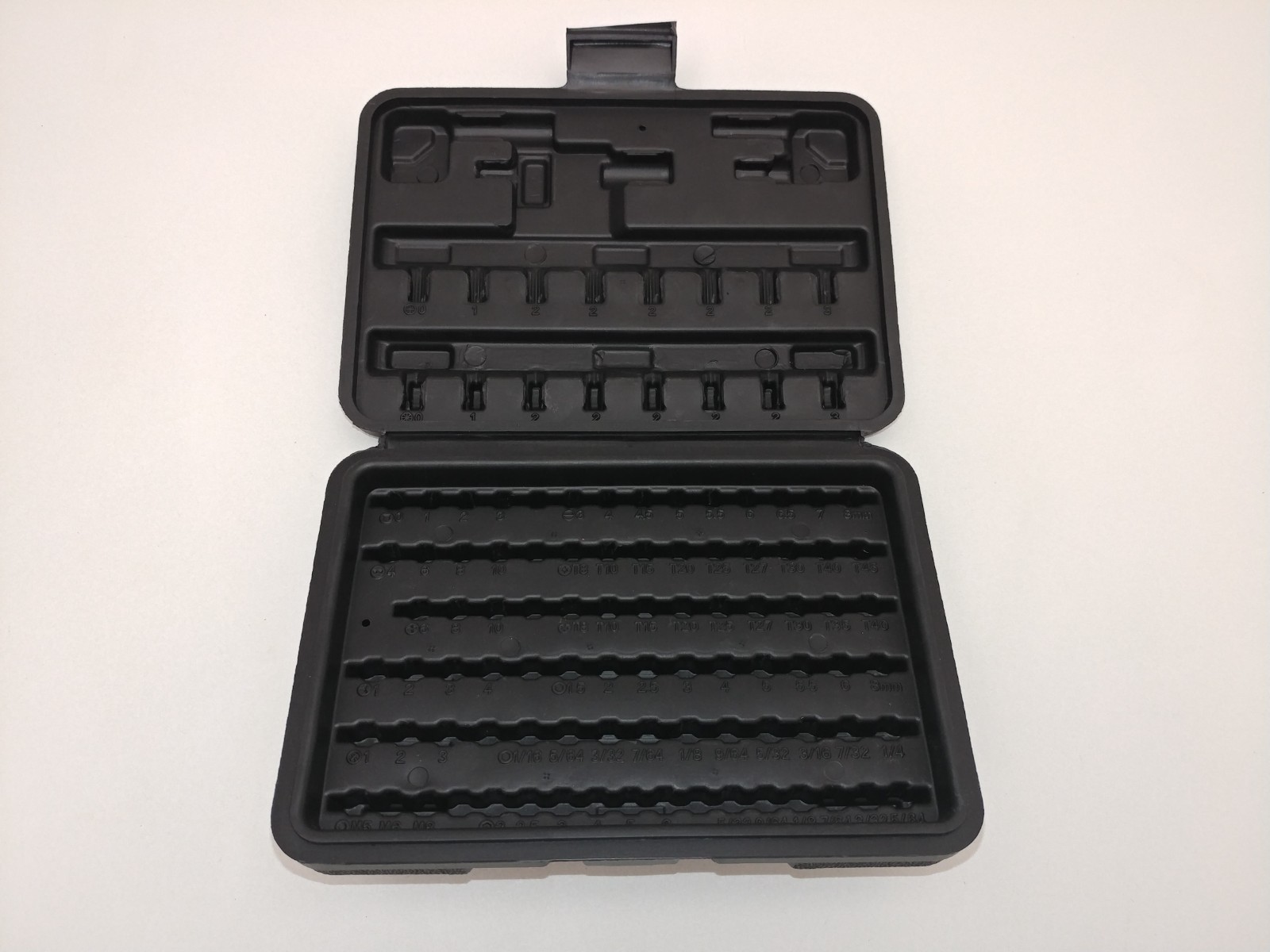 Black Box For 100 1/4" Bit Organizer Plastic Case Box Empty Screwdriver Bits