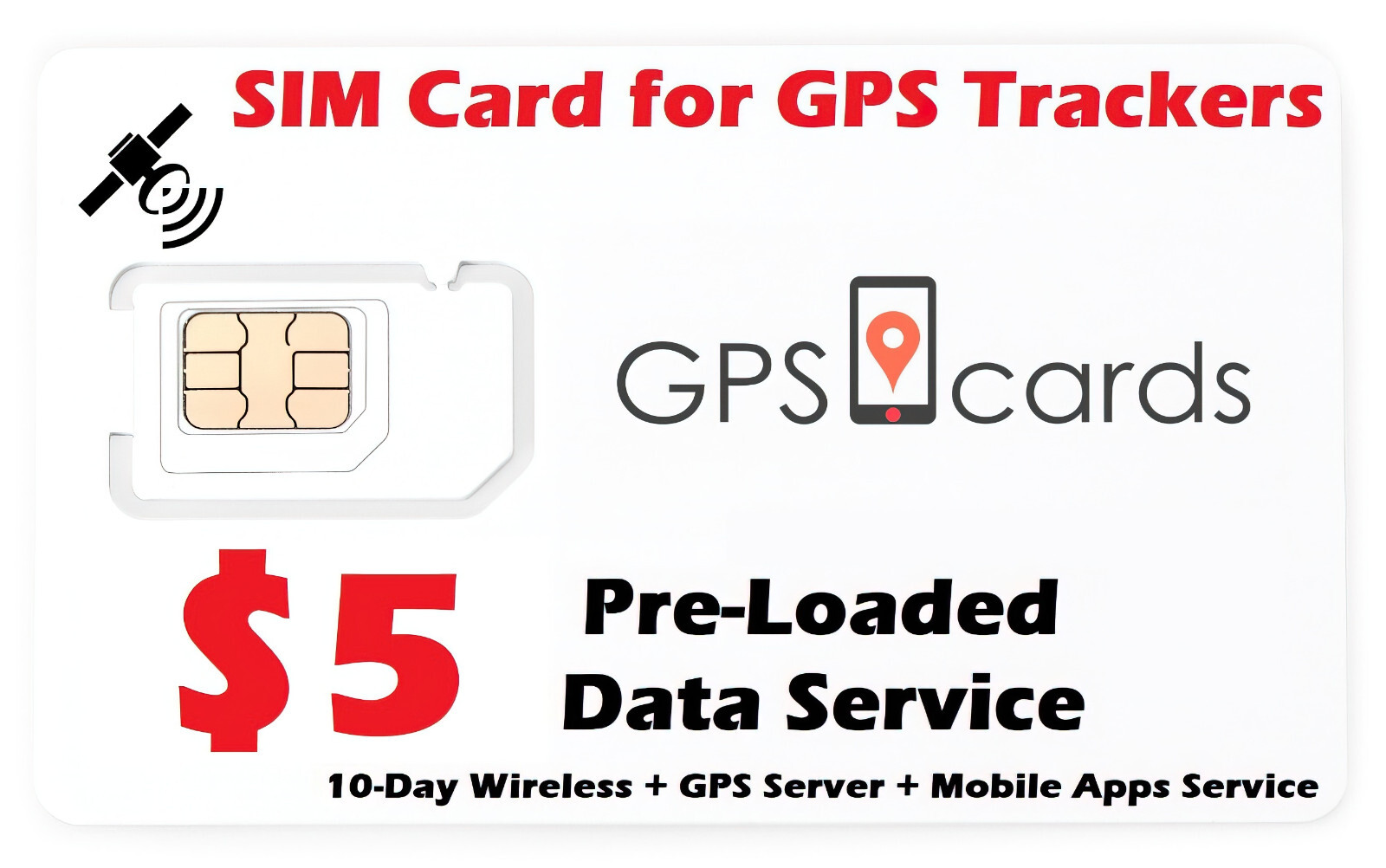 GPScard Mobile Tracker SIM Card Starter Kit - 4G Pet Car GPS Tracking Devices