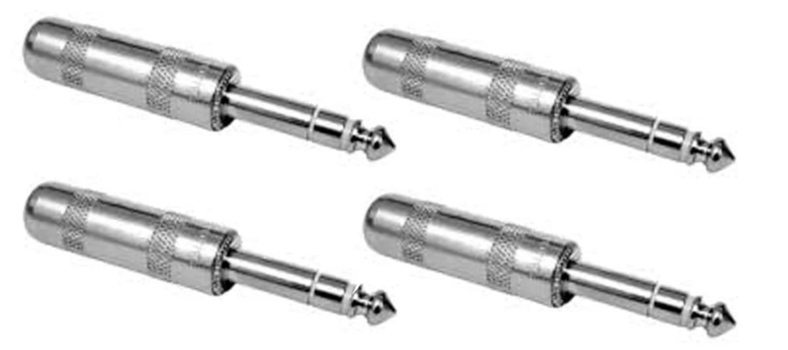 4 Pack) Procraft PC-TJ033 TRS 1/4 3 Conductor 6.35mm Stereo Plug Solder Terminal