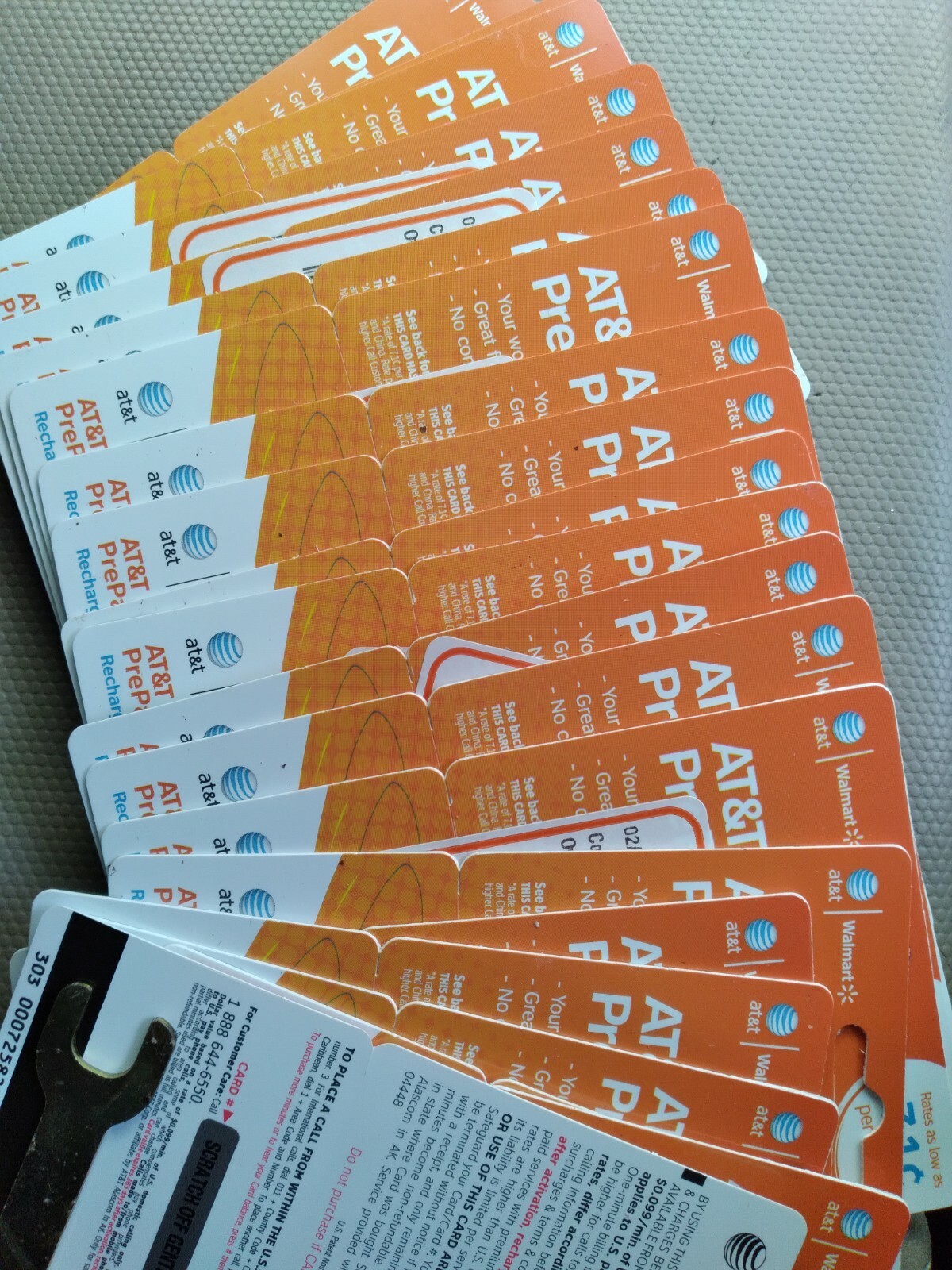 Lot of 24 individual 30$ AT&T worldwide prepaid calling card
