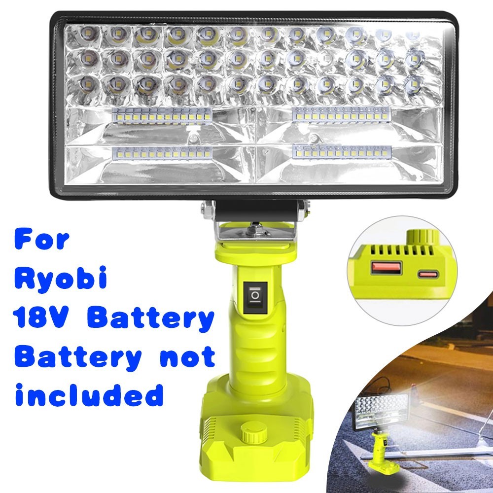 5000LM For Ryobi 18V ONE+ Battery LED Work Light Spotlight Flashlight Torch Lamp