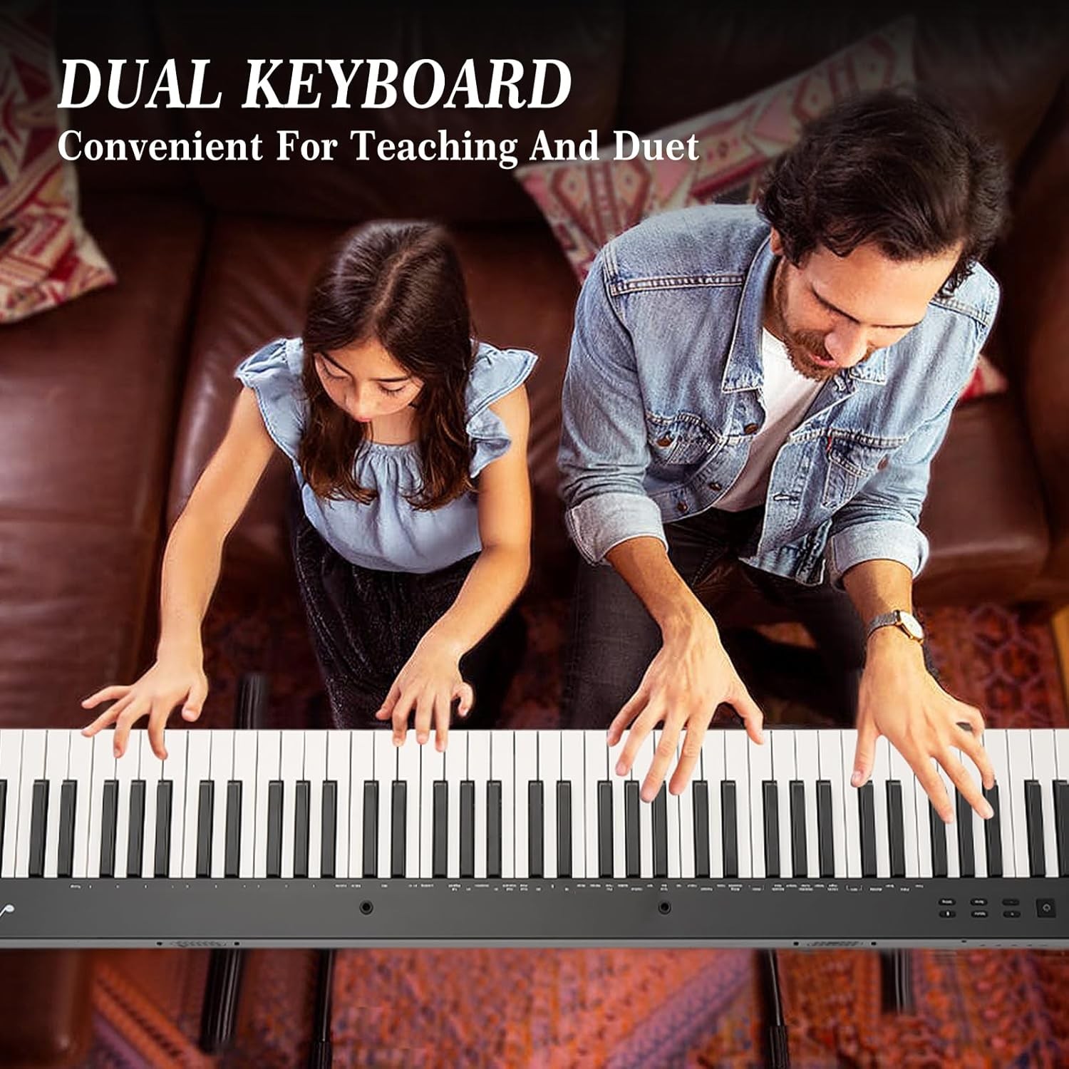 88-Key Portable Digital Piano with Foldable Stand & Carrying Case for Beginners
