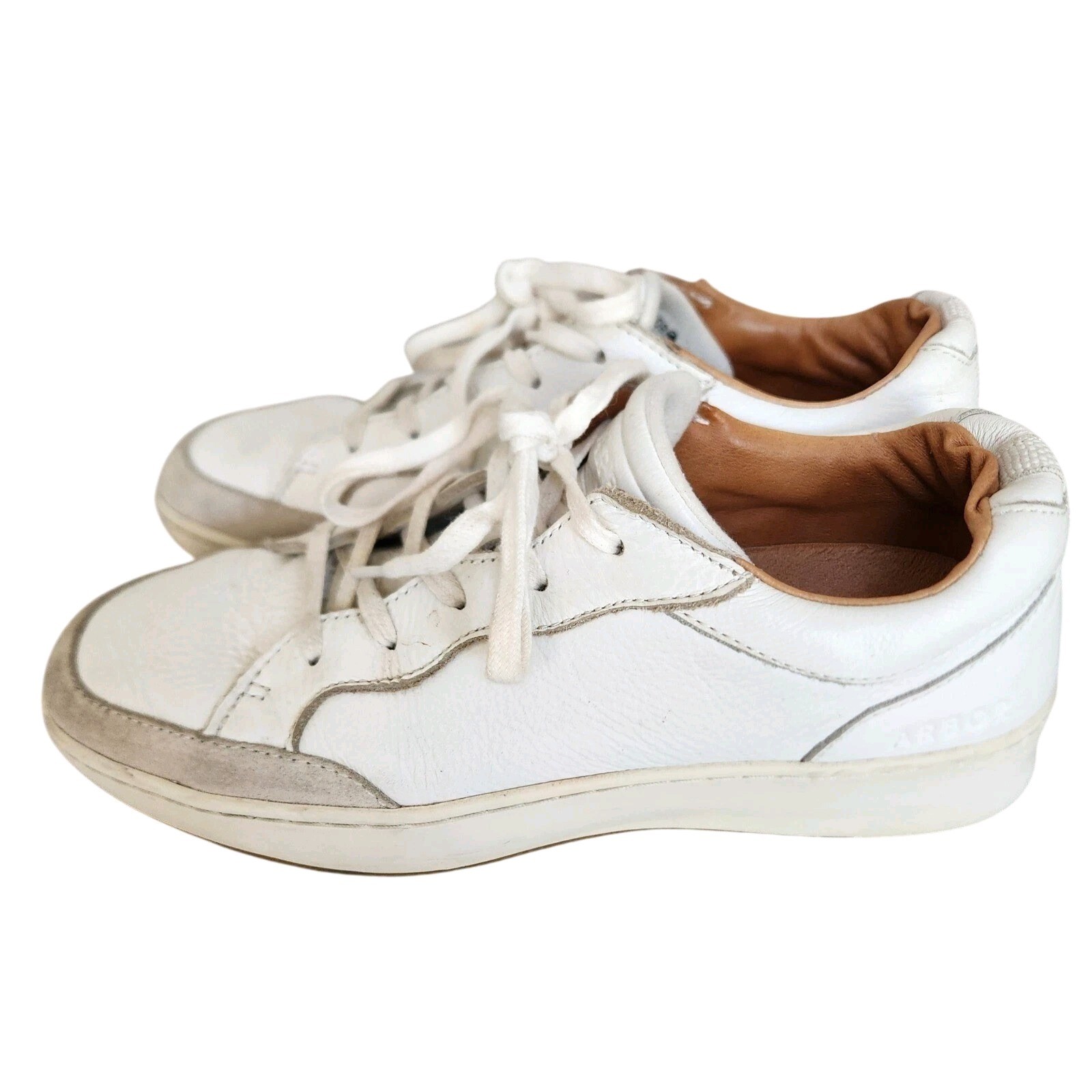 Arbor White Leather Sneakers Casual Comfort Walking Shoes Size 9