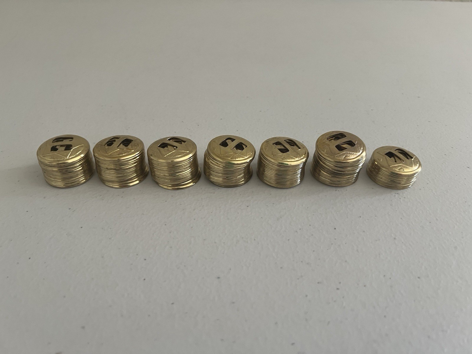 Conchos Gold 1” Metal Western Slotted Leather Crafts 132 Pcs. Lot
