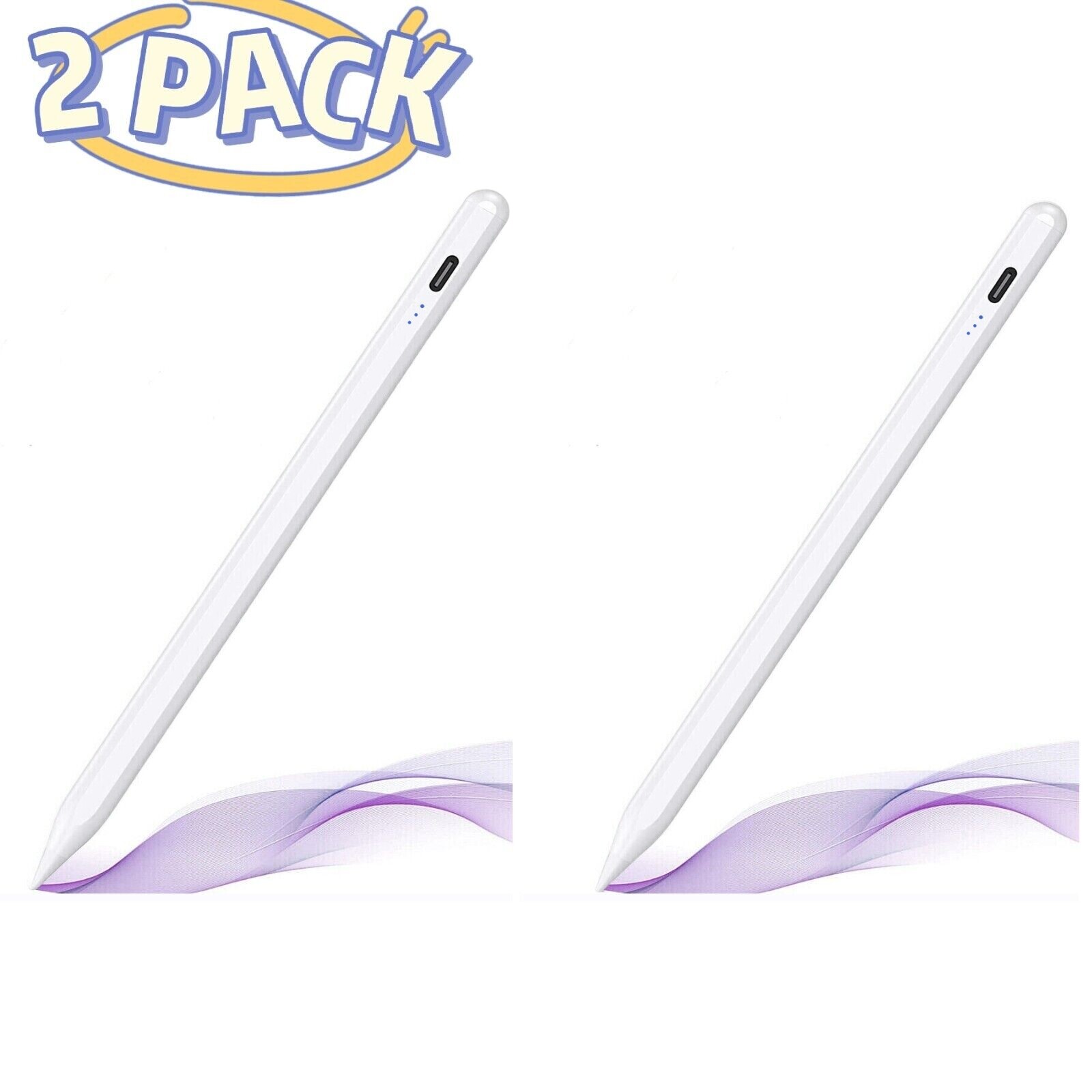2PACK For Apple Pencil Stylus iPad 10/9/8/7/6th, Air 5/4/3, iPad Pro 2018-2024