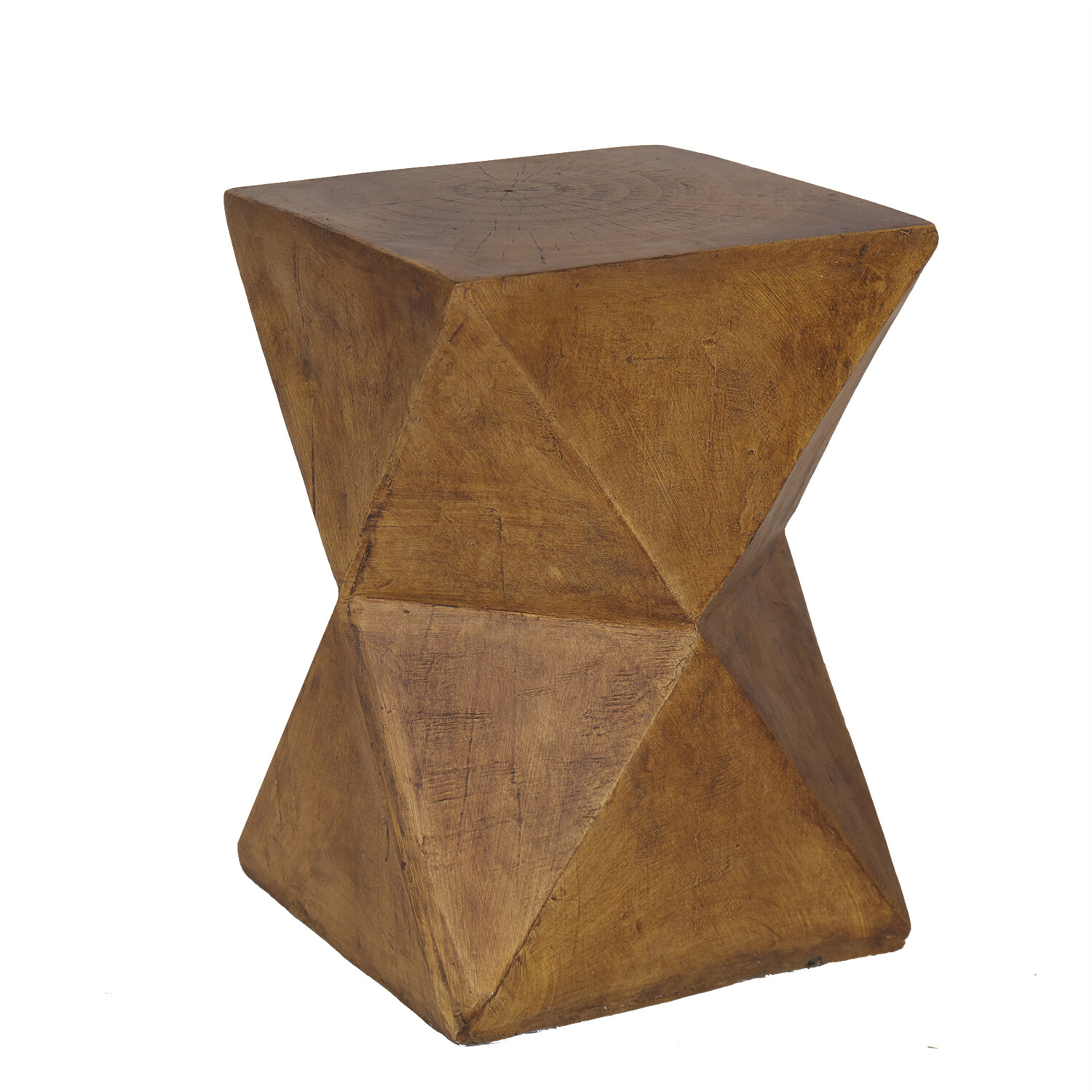 18'' Tall Unique Concrete Side Table Decor Outdoor Handmade End Table Geometric
