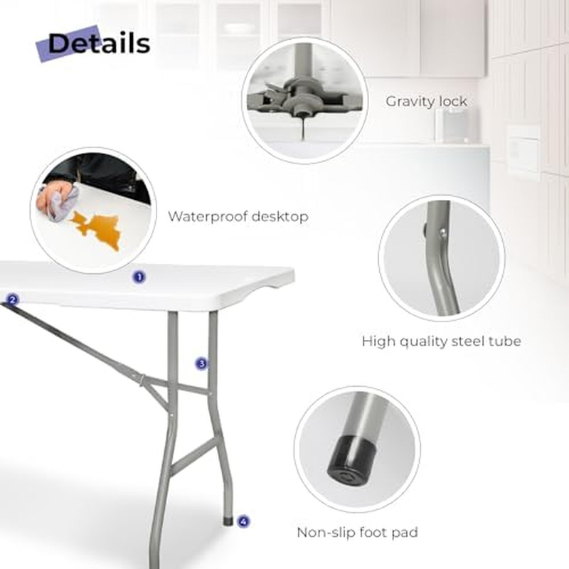 6FT Folding Table 1 Pack 6FT Folding Bench Seat 2 Pack