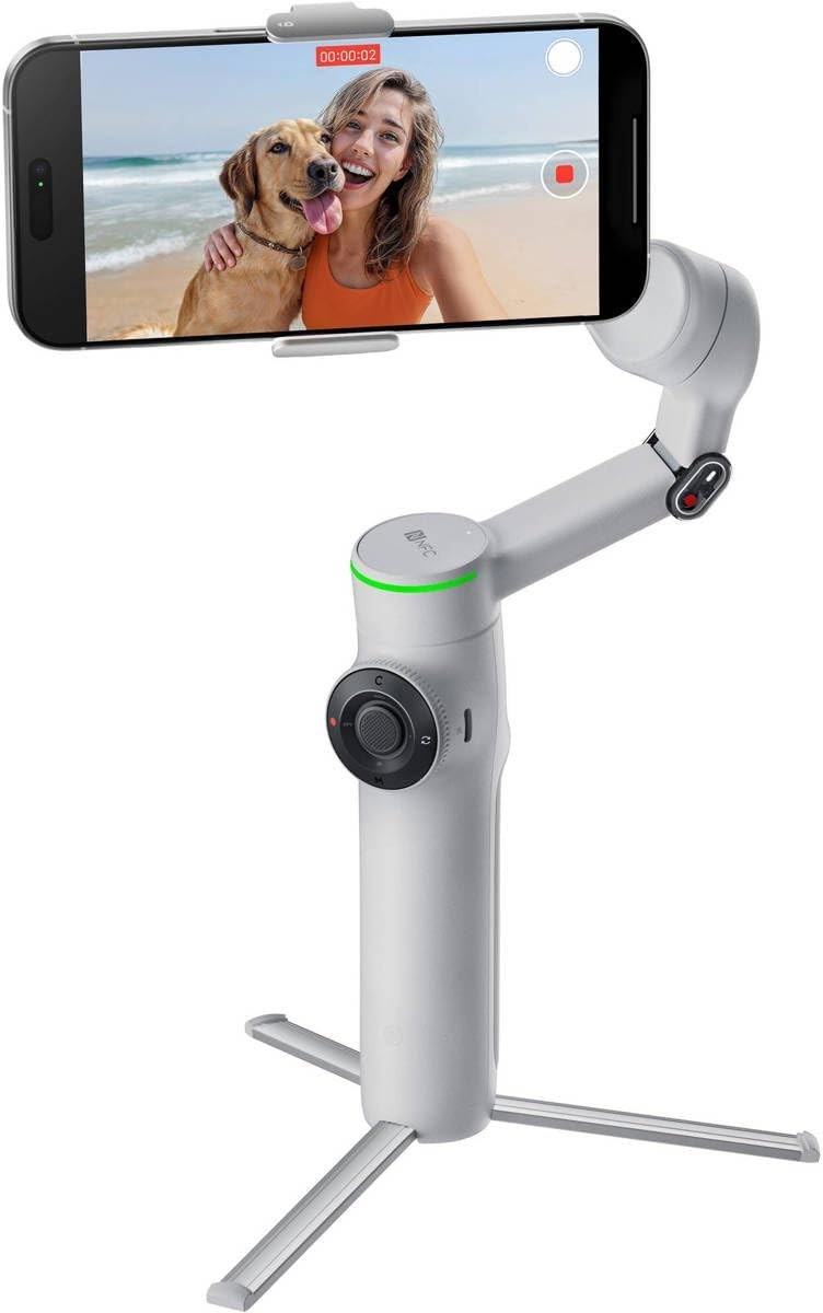 Insta360 Flow 2 Pro 3-Axis AI-Powered Smartphone Gimbal Stabilizer, Stone Gray