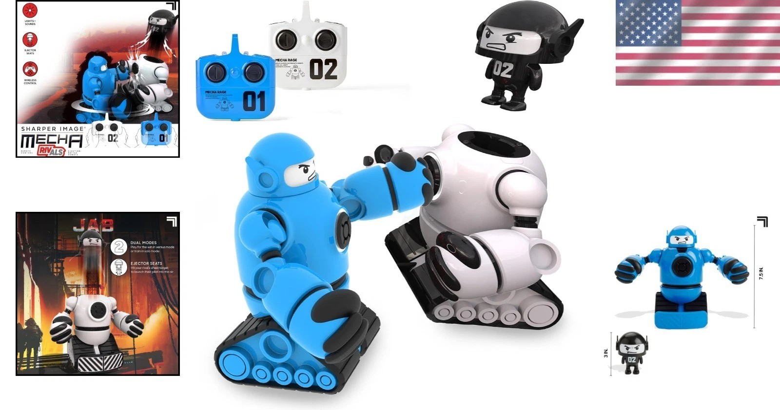 Jib vs. Jab: Wireless RC Robot Fighters with Ejector Action & Combo Attacks