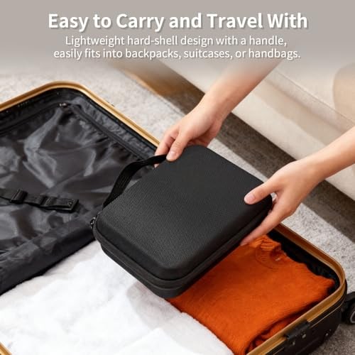 Travel Sunglasses Organizer Case, 5 Adjustable Slot for Multiple Black