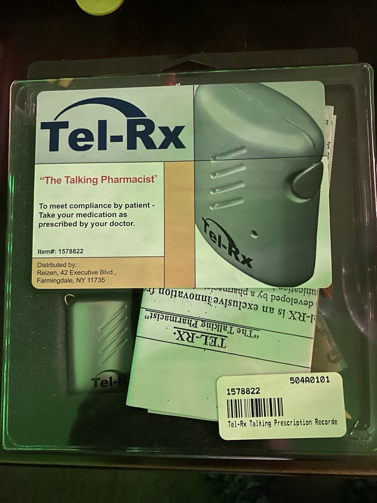 NEW Tel-Rx Talking Prescription Recorder, Great For Visually Impaired