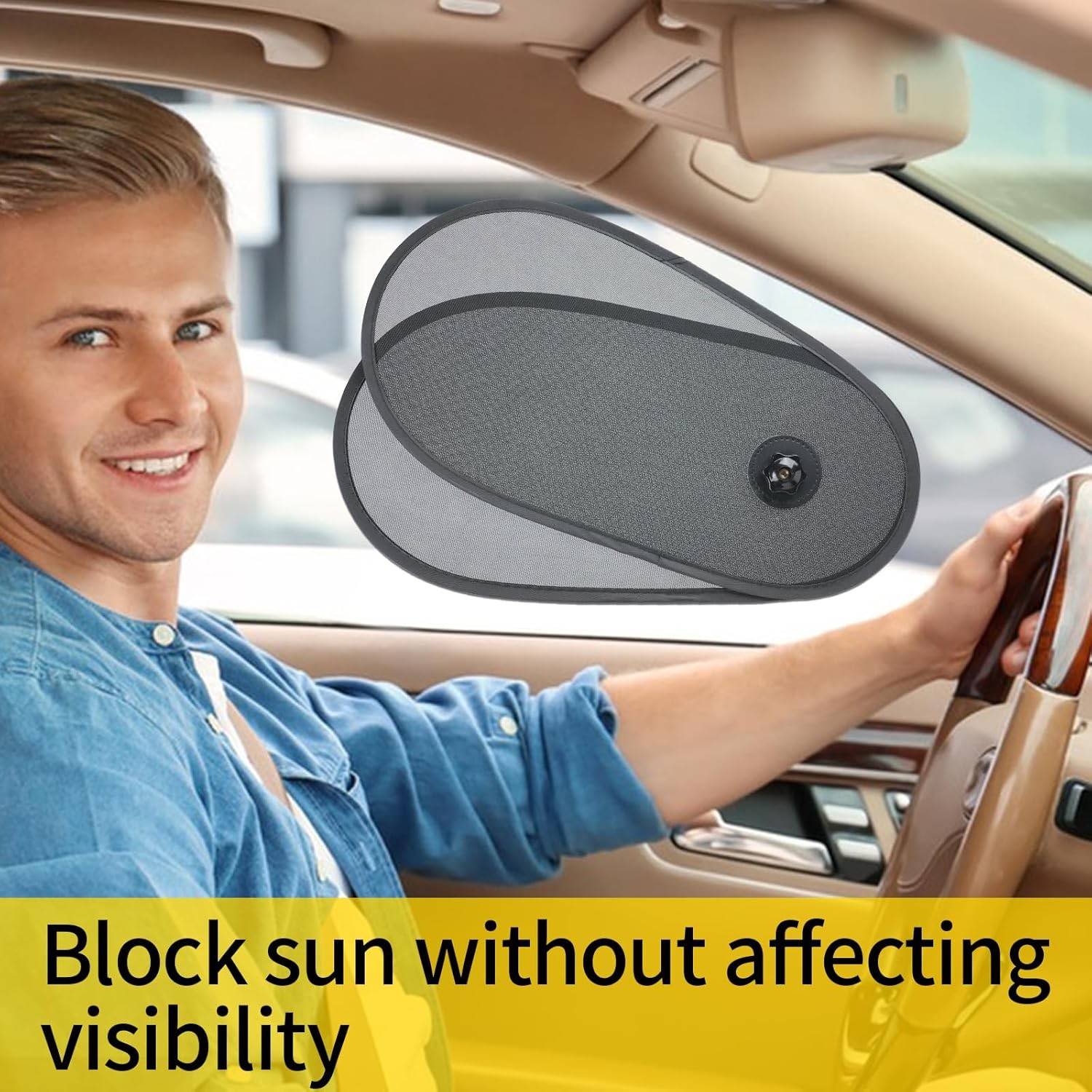 4pcs Adjustable & Rotatable Car Side Window Sun Shade Block Sun Glare for Driver