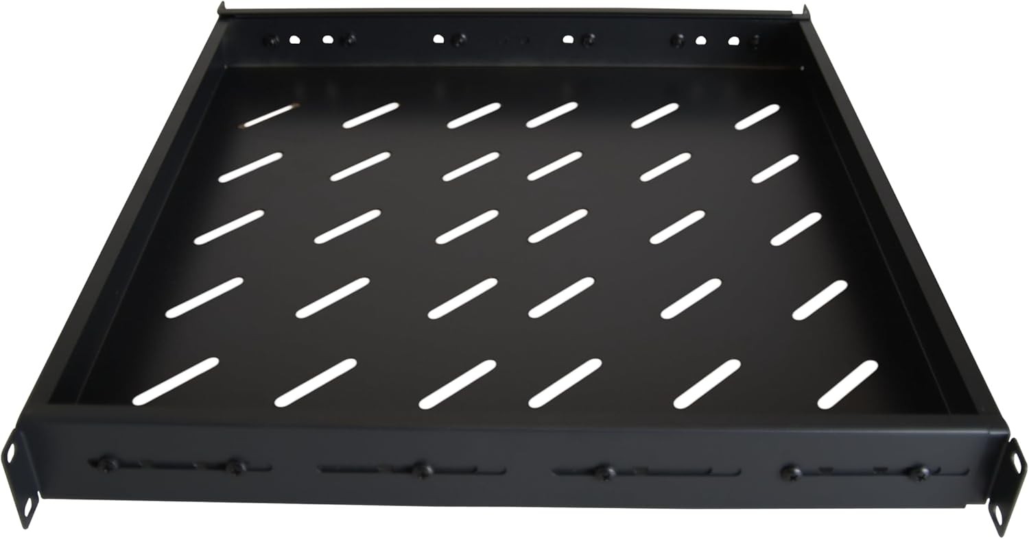 1U 19" Fixed Server Shelf – 4 Post Rack Mount Tray Depth Extends 17" to 33 Heavy