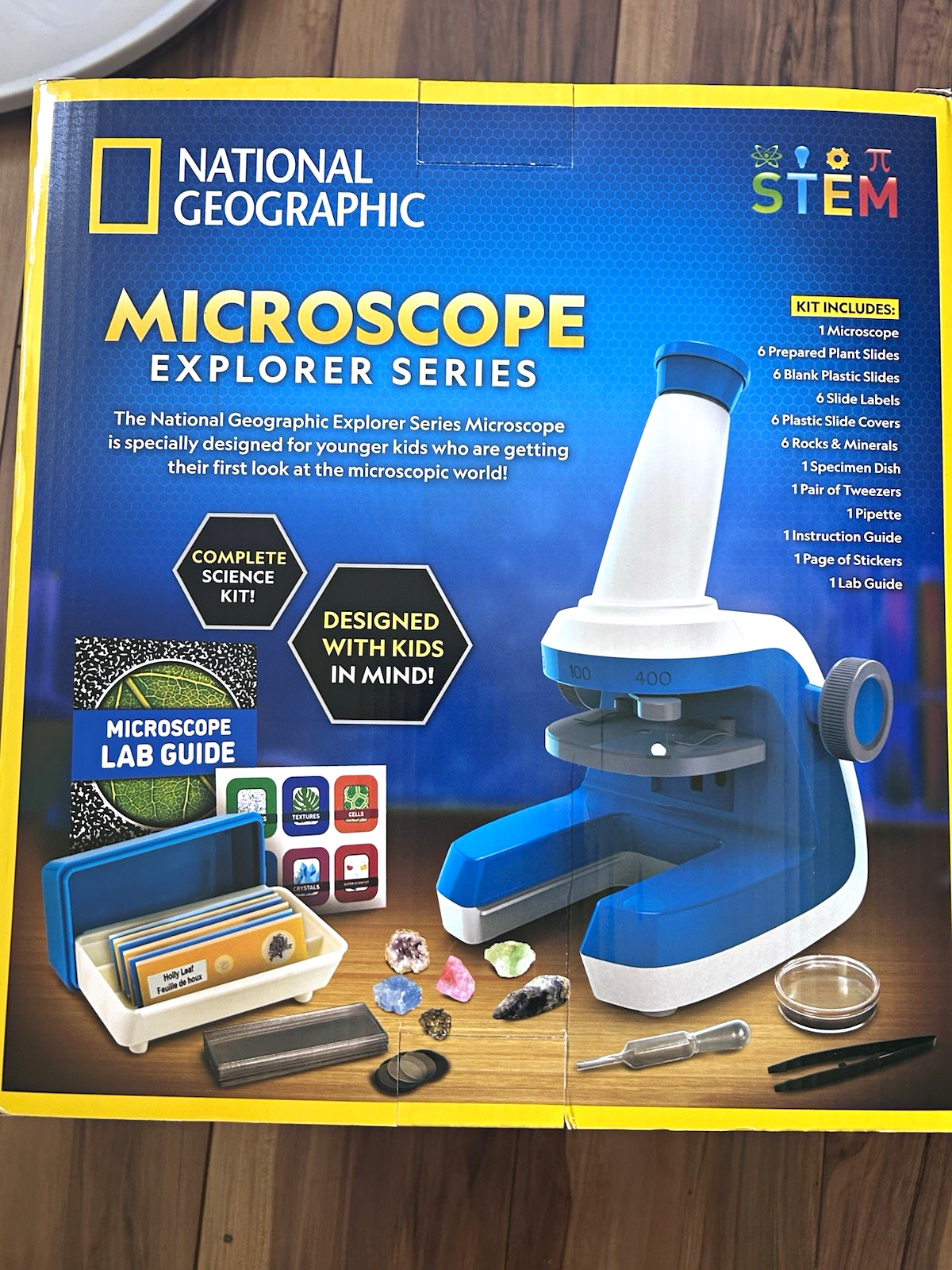 National Geographic Explorer Series STEM Microscope Kit 35-Piece Up to 400x