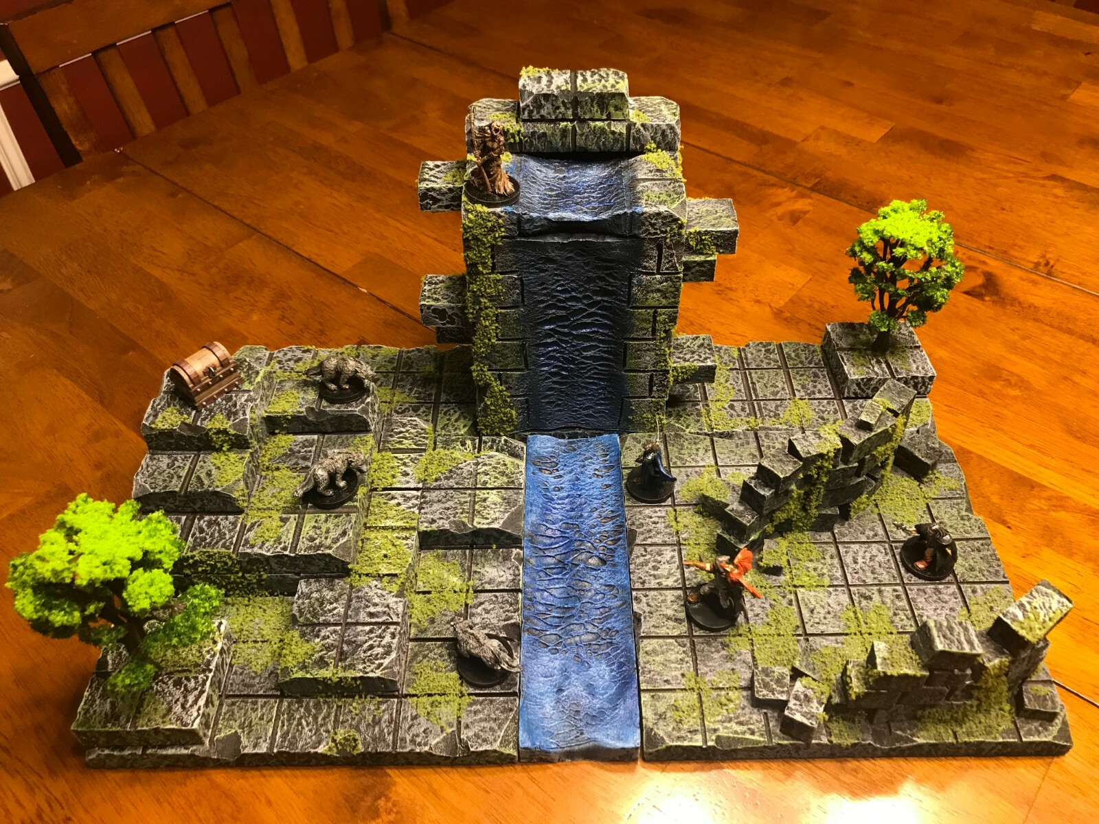 Aztec Waterfall Ruin Set Dungeons and Dragons Pathfinder d&d Terrain Scenery
