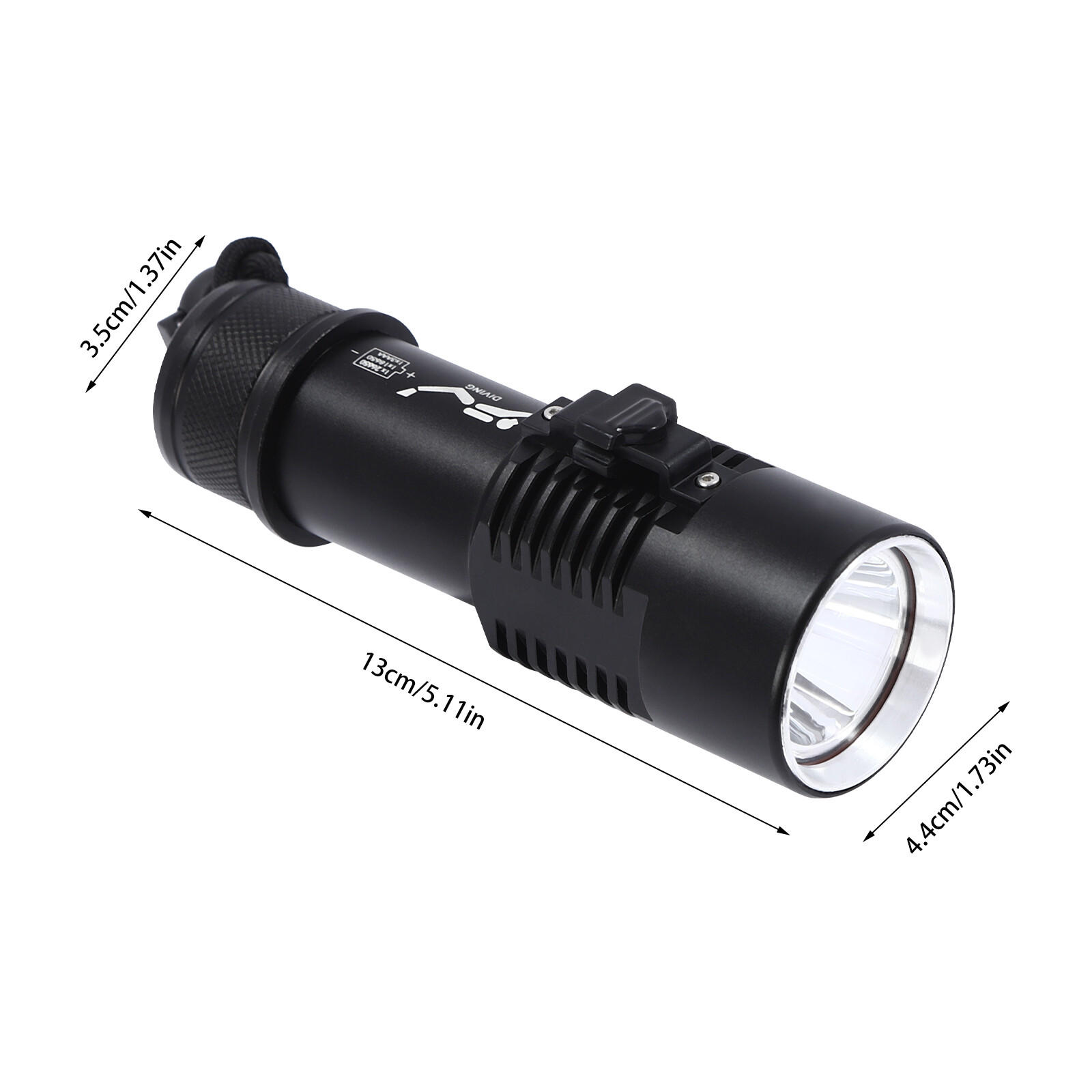 Waterproof Dive Light, Compact Bright Diving Torch, Submersible Flashlight