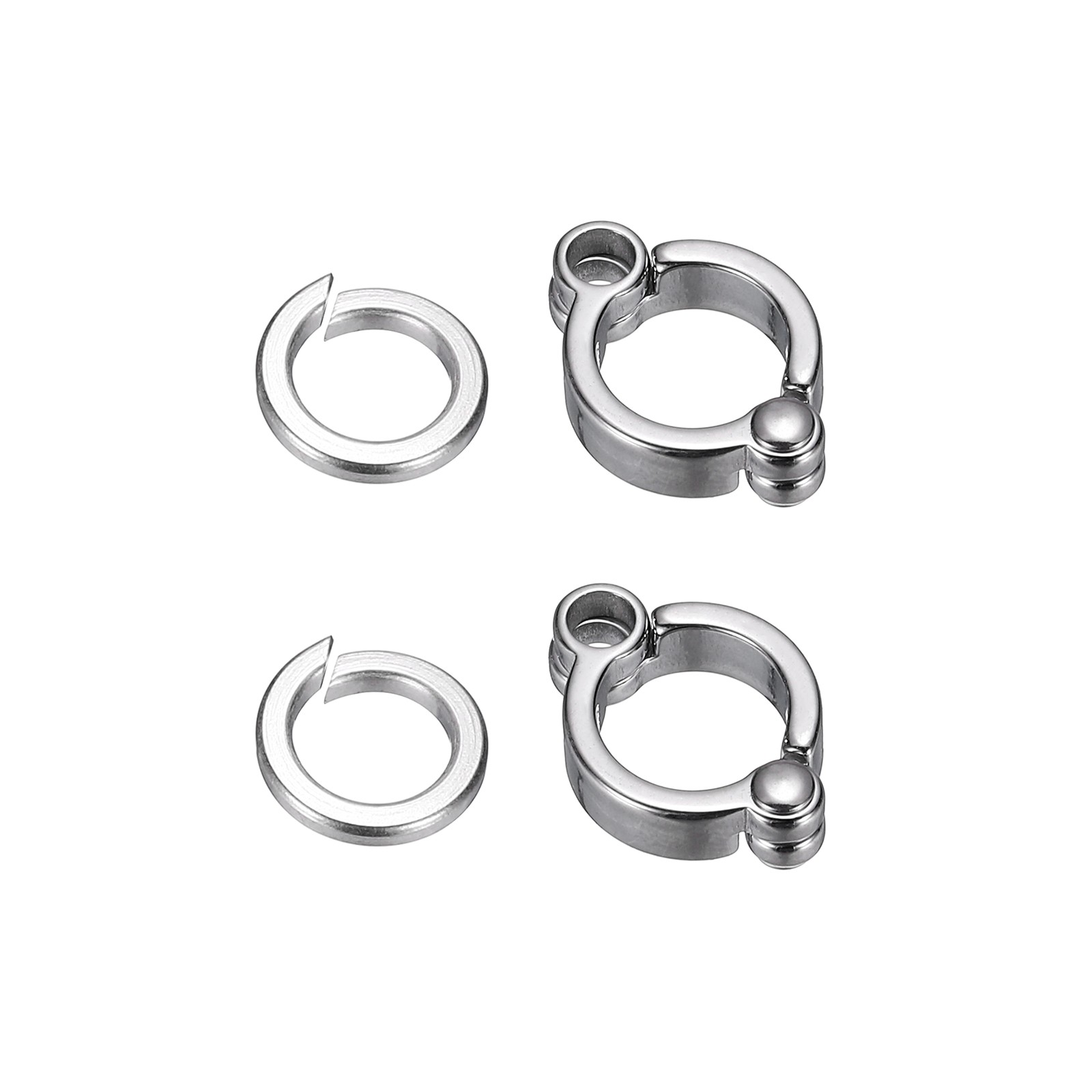 Stainless Steel Bird Foot Rings 8.5mm/0.33" ID, (Silver Tone, 2 Set)