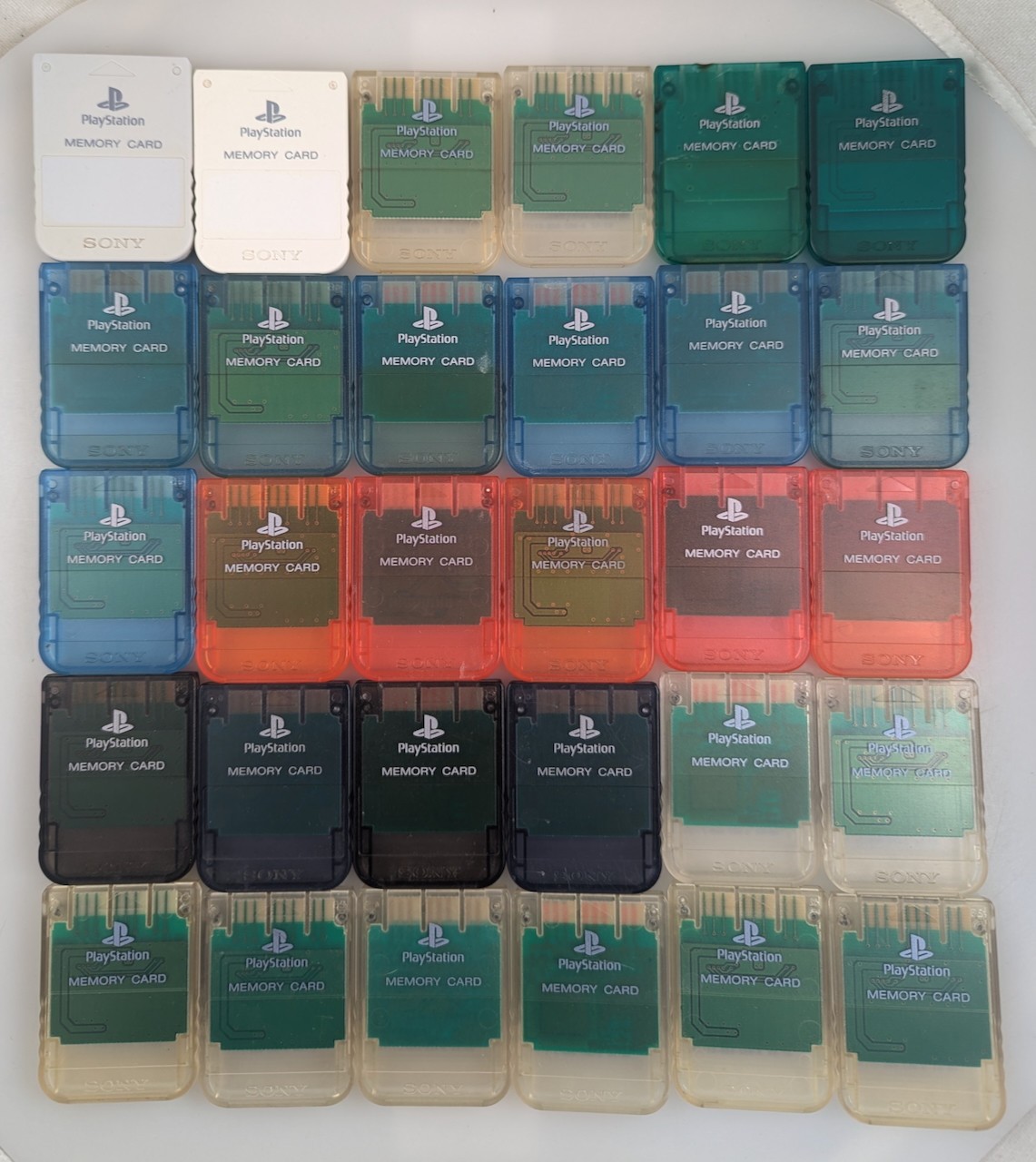 Sony Playstation 1 PS1 OEM Memory Card Assorted Colors crystal clear white et al
