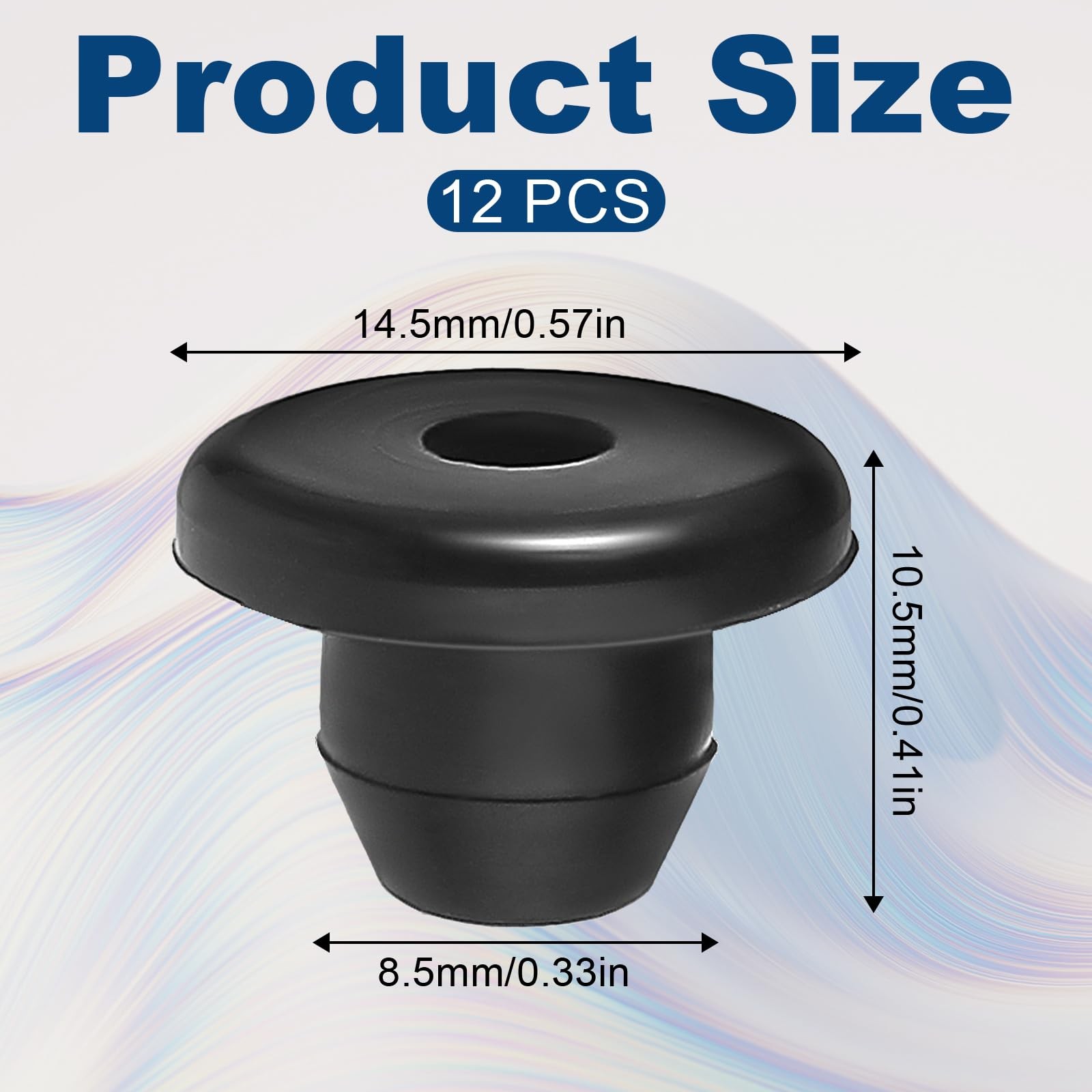 12 Pcs Hydraulic Jack Oil Plug Fit Hole of 5/16", Flat-Head Rubber Floor