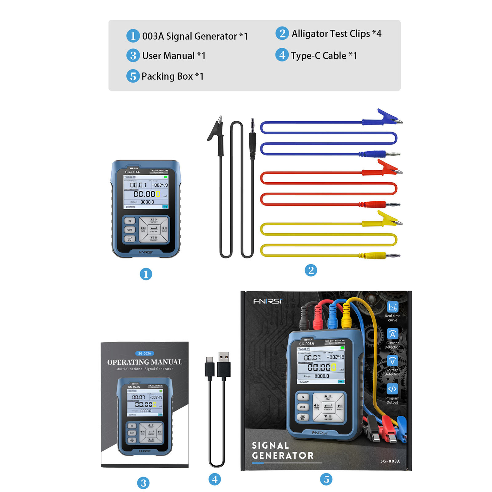FNIRSI Signal Generator Sources Transmitter 4-20mA Current Volt Simulator 0-10V