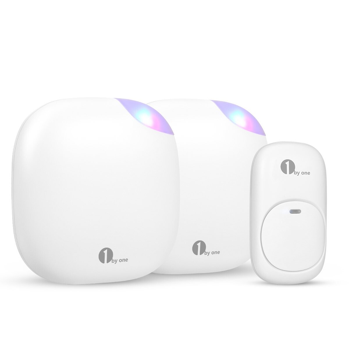 (2- Pack) 1 by ONE - Easy Chime Wireless Doorbell Kit (2 chimes / 1 transmitter)