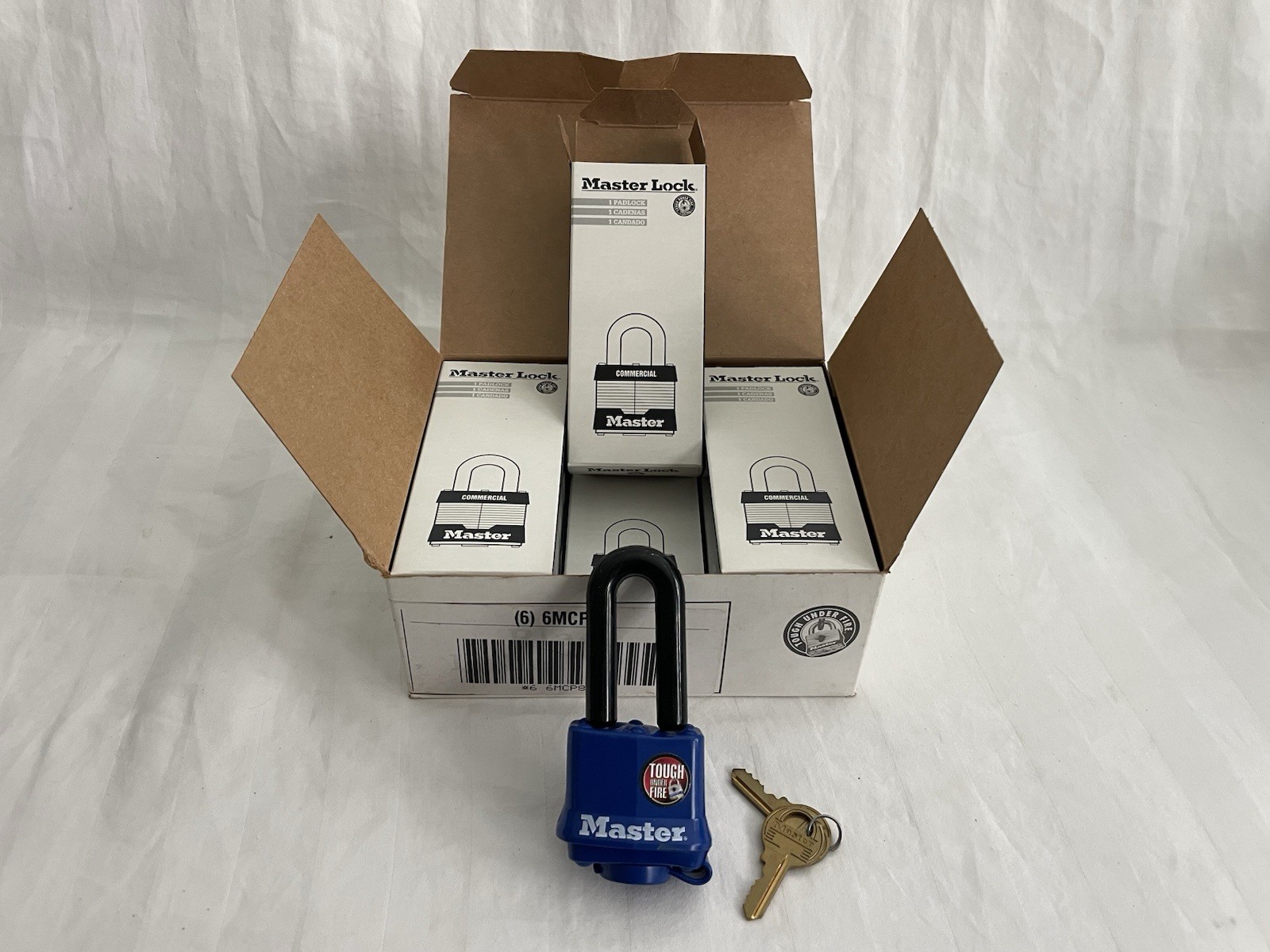 (6) Master Lock Padlock 6MCP8 Blue Unfinished Steel 1 3/4“ Vertical Clearance