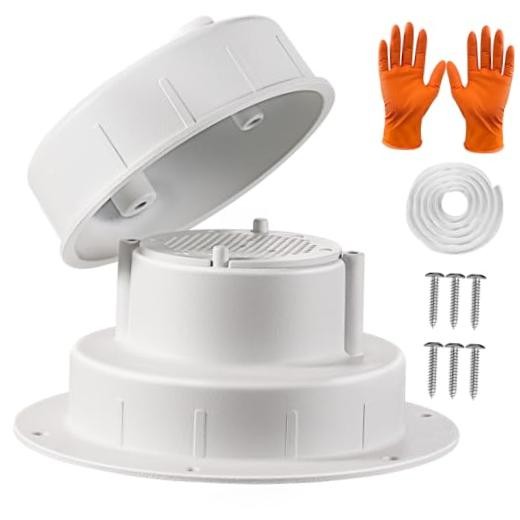 Aluminum RV Plumbing Vent Cap Kit - RV Roof Sewer Vent Cover with Screen -