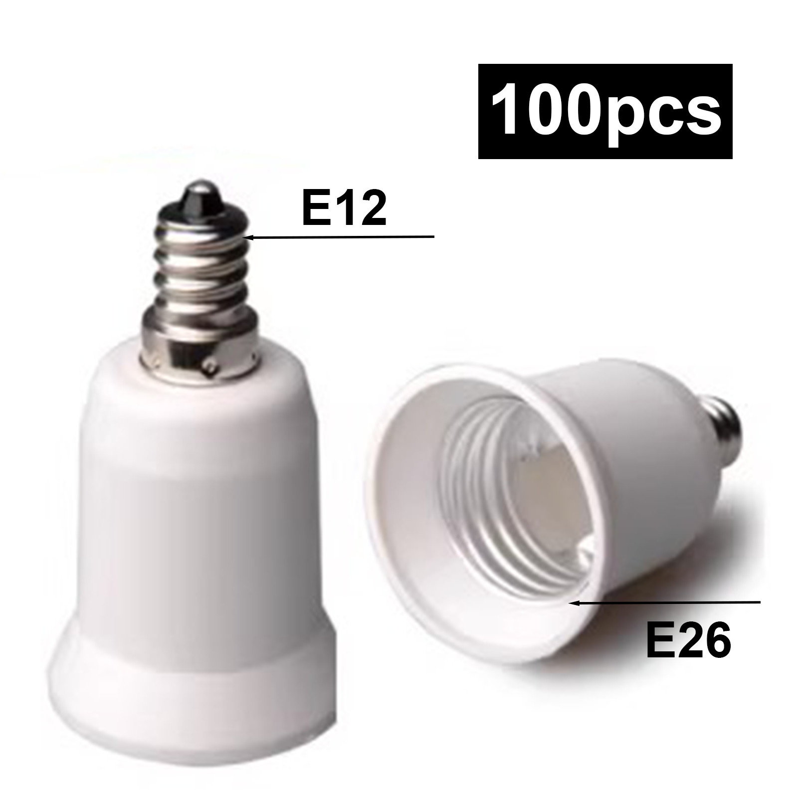 New LED E12 to E26/E27 Light Bulb Socket Adapter Base Chandelier Converter Lot