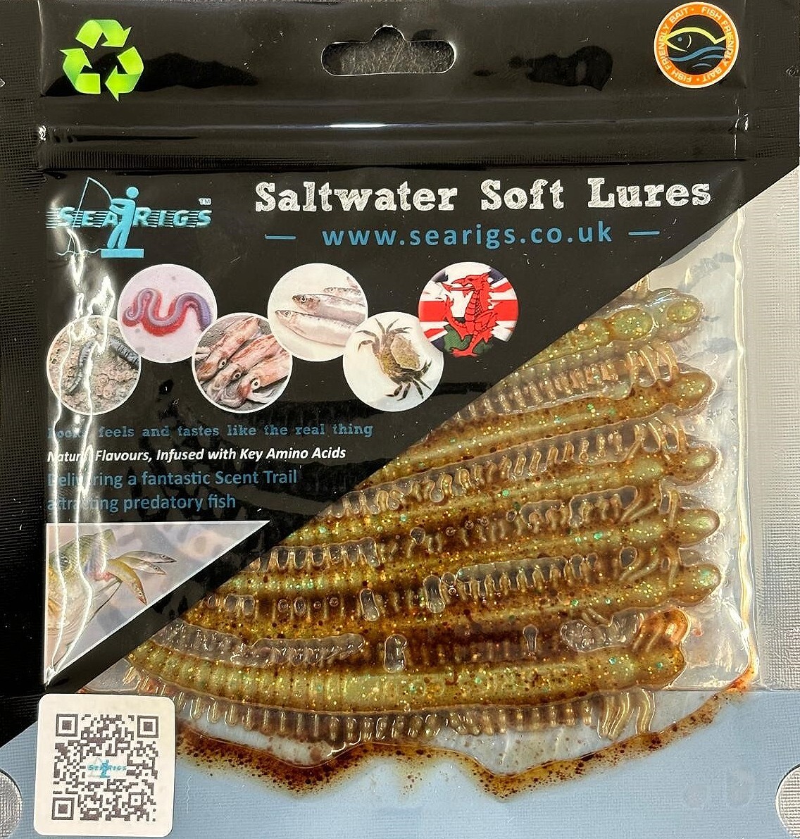ARTIFICIAL 6 INCH RAGWORM IN NATURAL FLAVOURED BAIT OIL X6  SEA FISHING BAIT