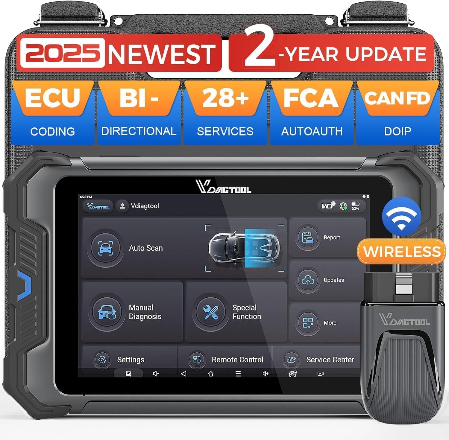 2025 VDIAGTOOL VD80BT LITE OBD2 Scanner Bidirectional Diagnostic Tool ECU Coding