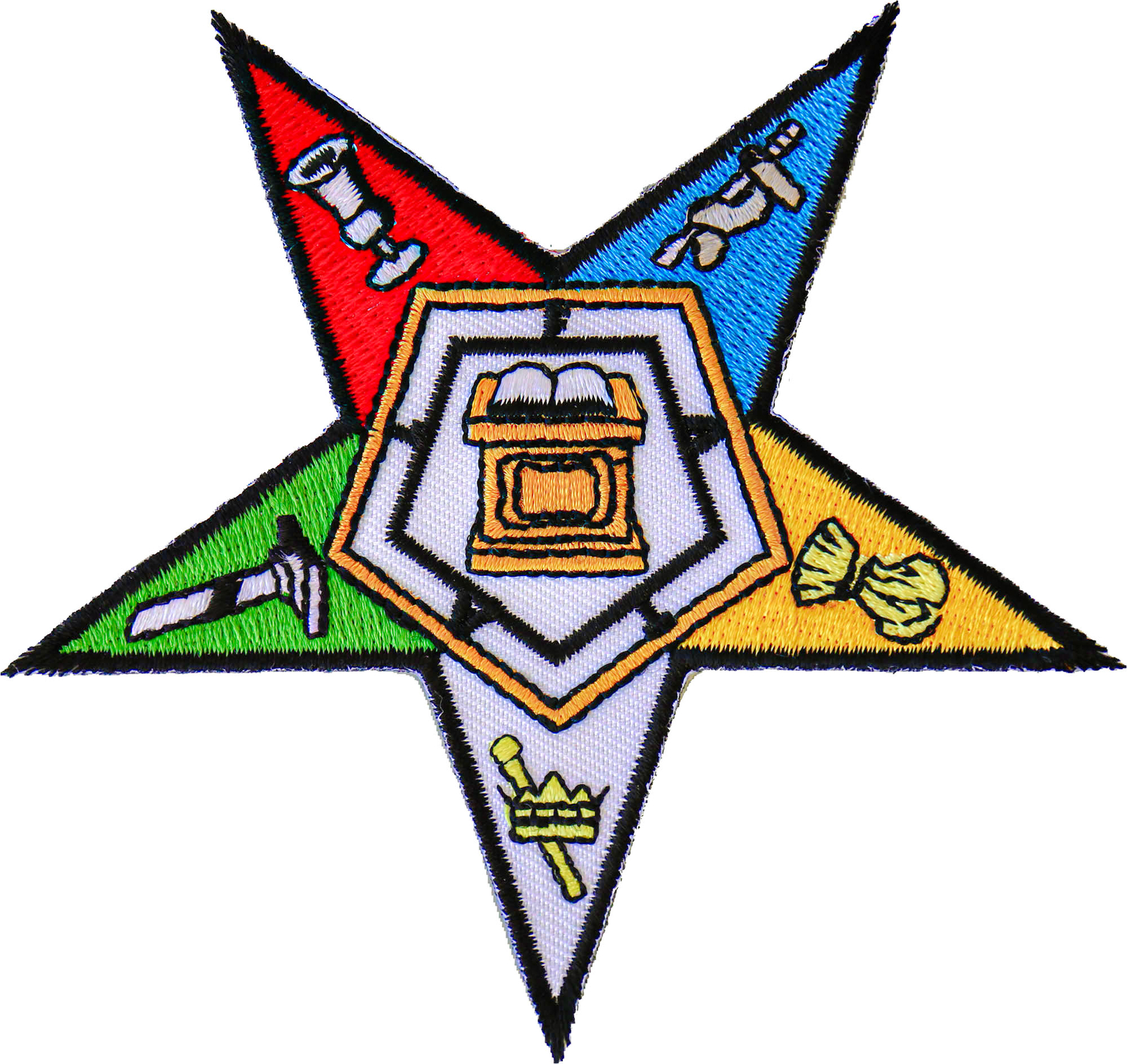 Eastern Star Mason Patriotic Iron on Patch- 4x4 inch - P3848