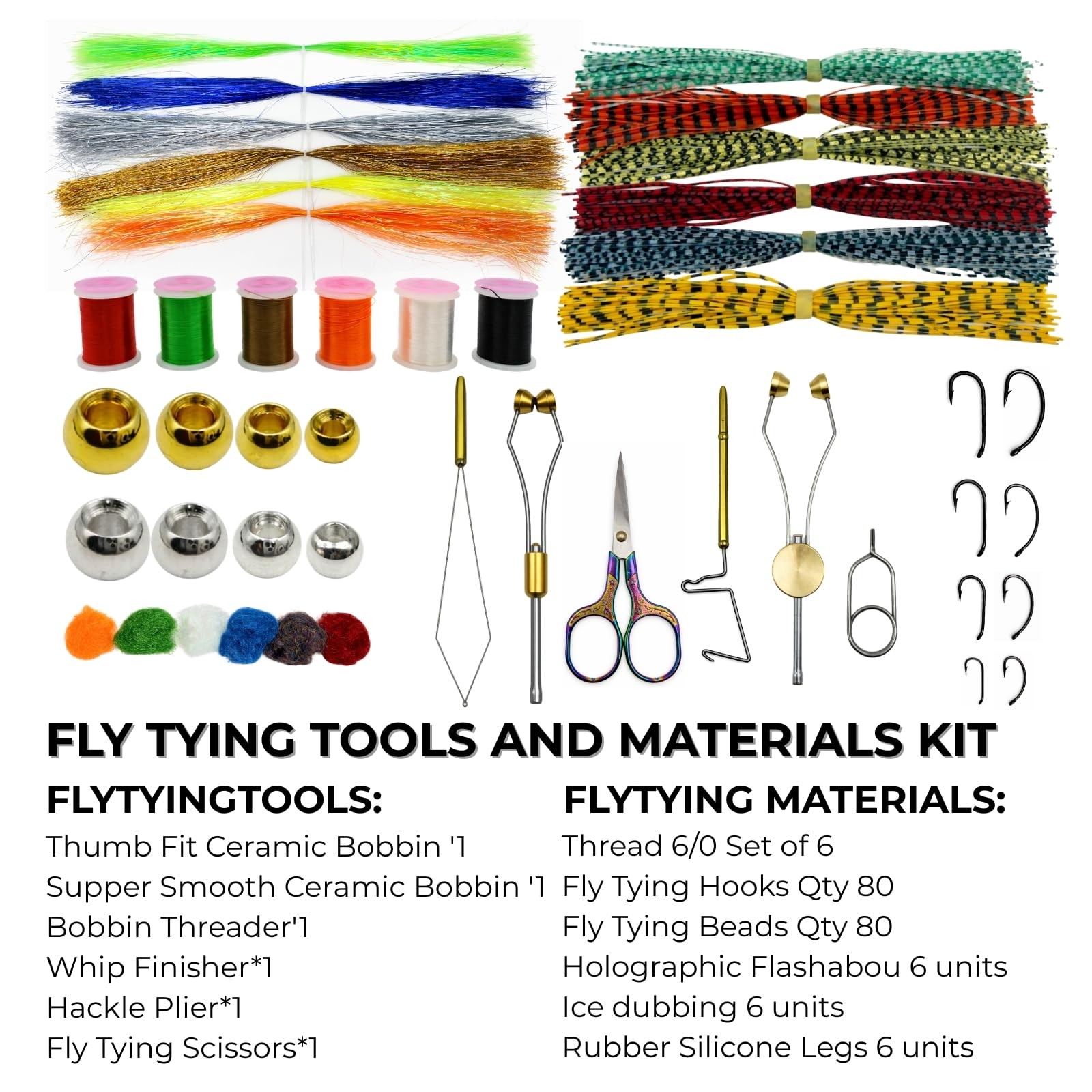 BRAIRIA Fly Tying Kit – Complete Starter Set with Tools & Materials, Fly Fish...