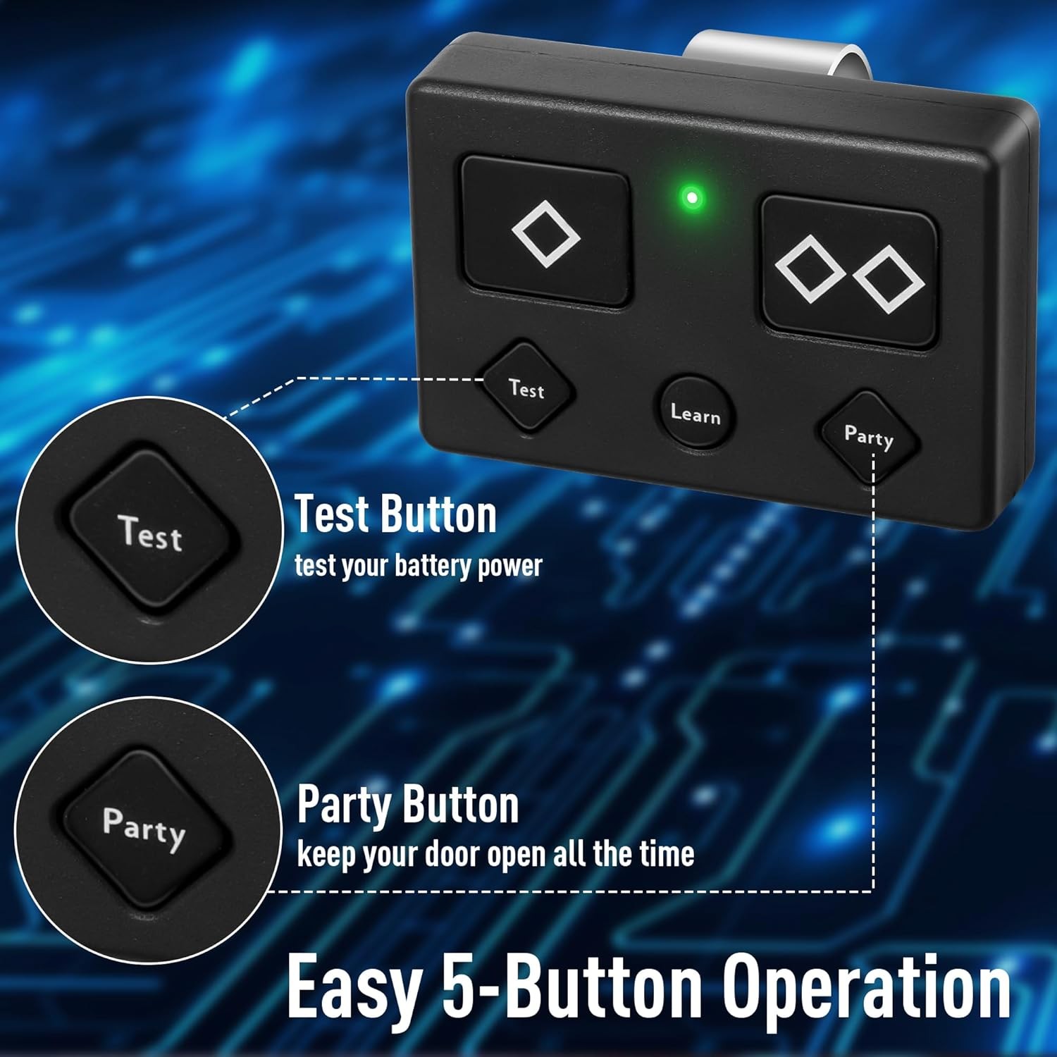 2 For Ghost Controls Gate Opener Remote Automatic Premium 5-Button Transmitter