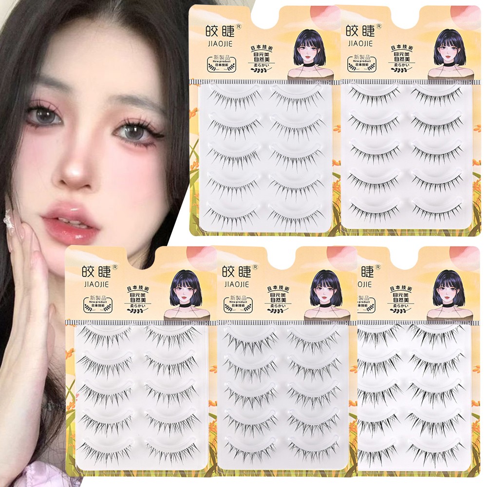 Natural Look False Eyelashes for Women, 5 Pairs Synthetic Fibers 9-13mm Length
