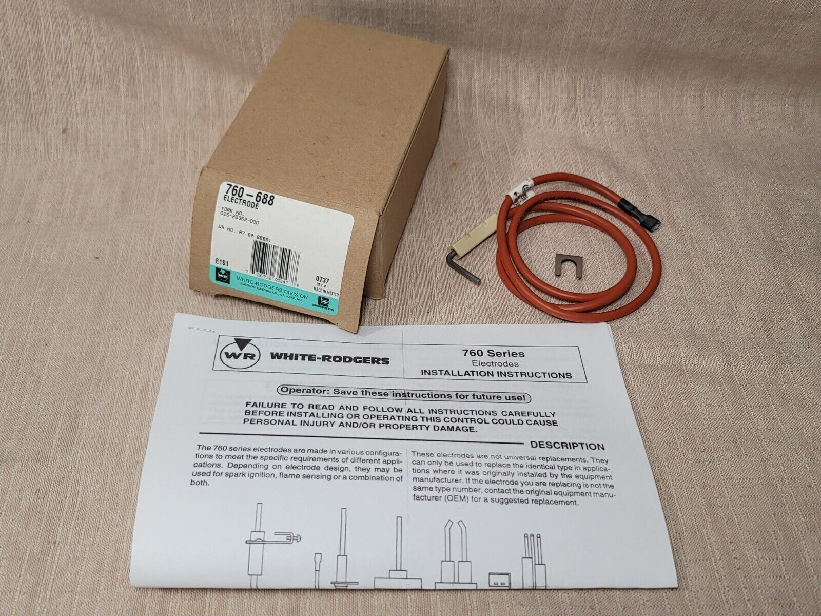 S1-025-26362-700 York Controls 760-688, OEM Flame Sensor (60 days Money Back)