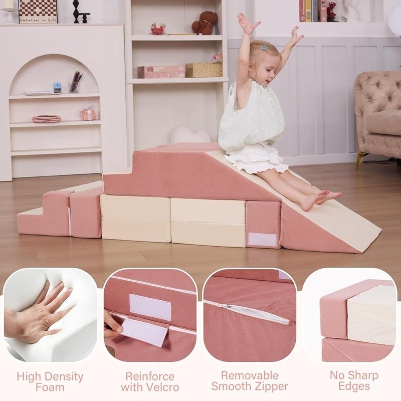 Convertible Kids Sofa Bed Play Couch Soft Foam Playroom Slide Theater Fun New
