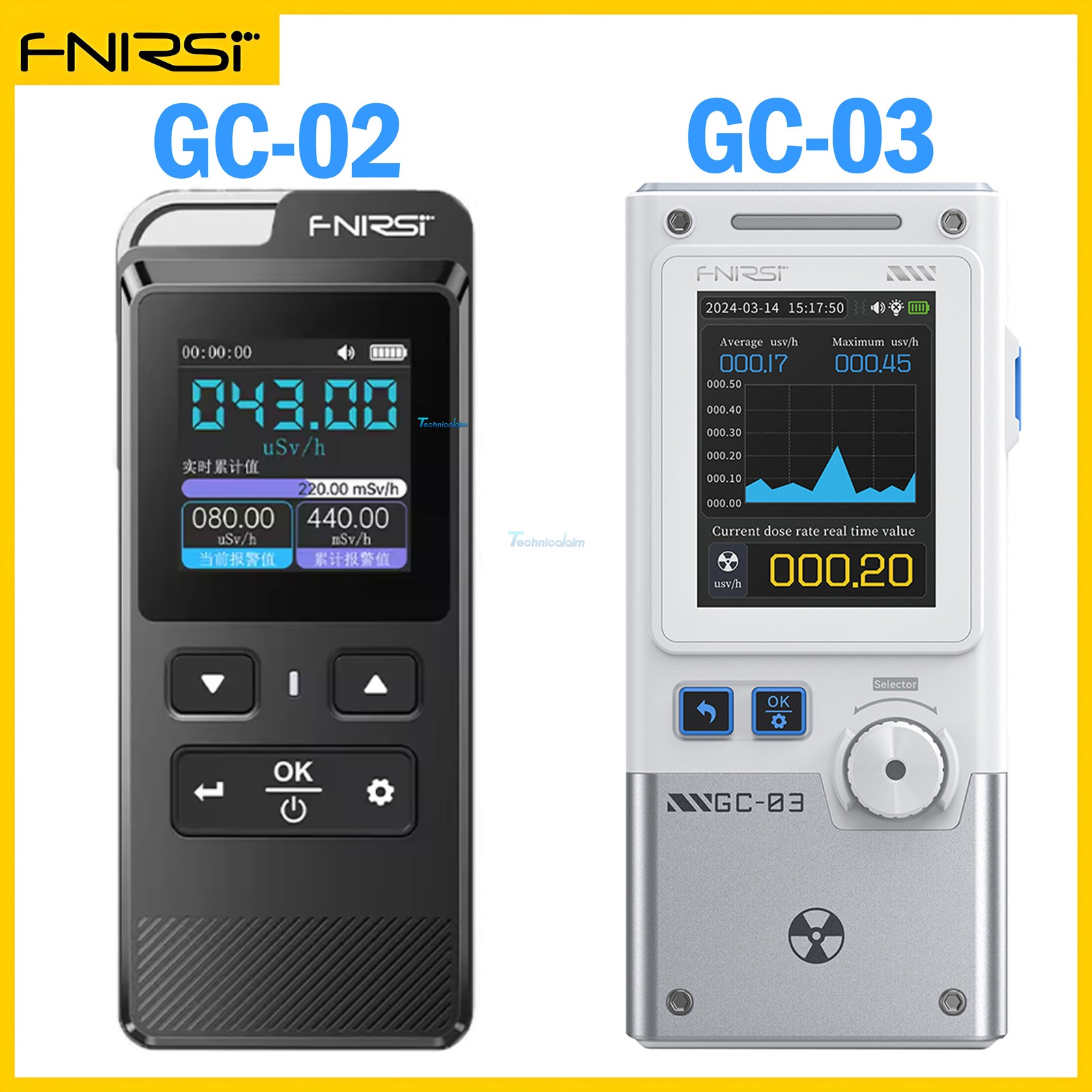 FNIRSI GC-03 3-IN-1 Electromagnetic Radiation Detector NR EF MF Meter GC-02