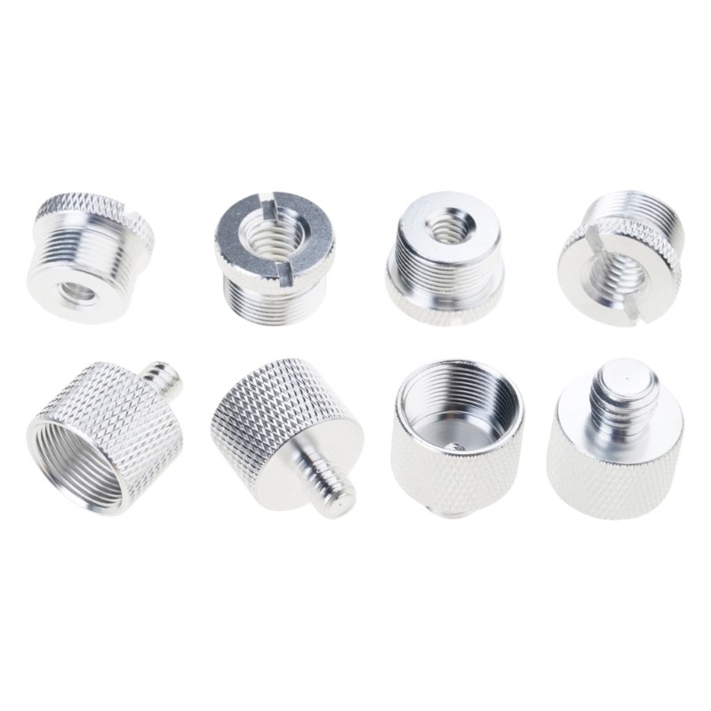 8Pcs Microphone Stand Adapter Microphone Thread Adapter 5/8 to 1/4 to 3/8 Screw