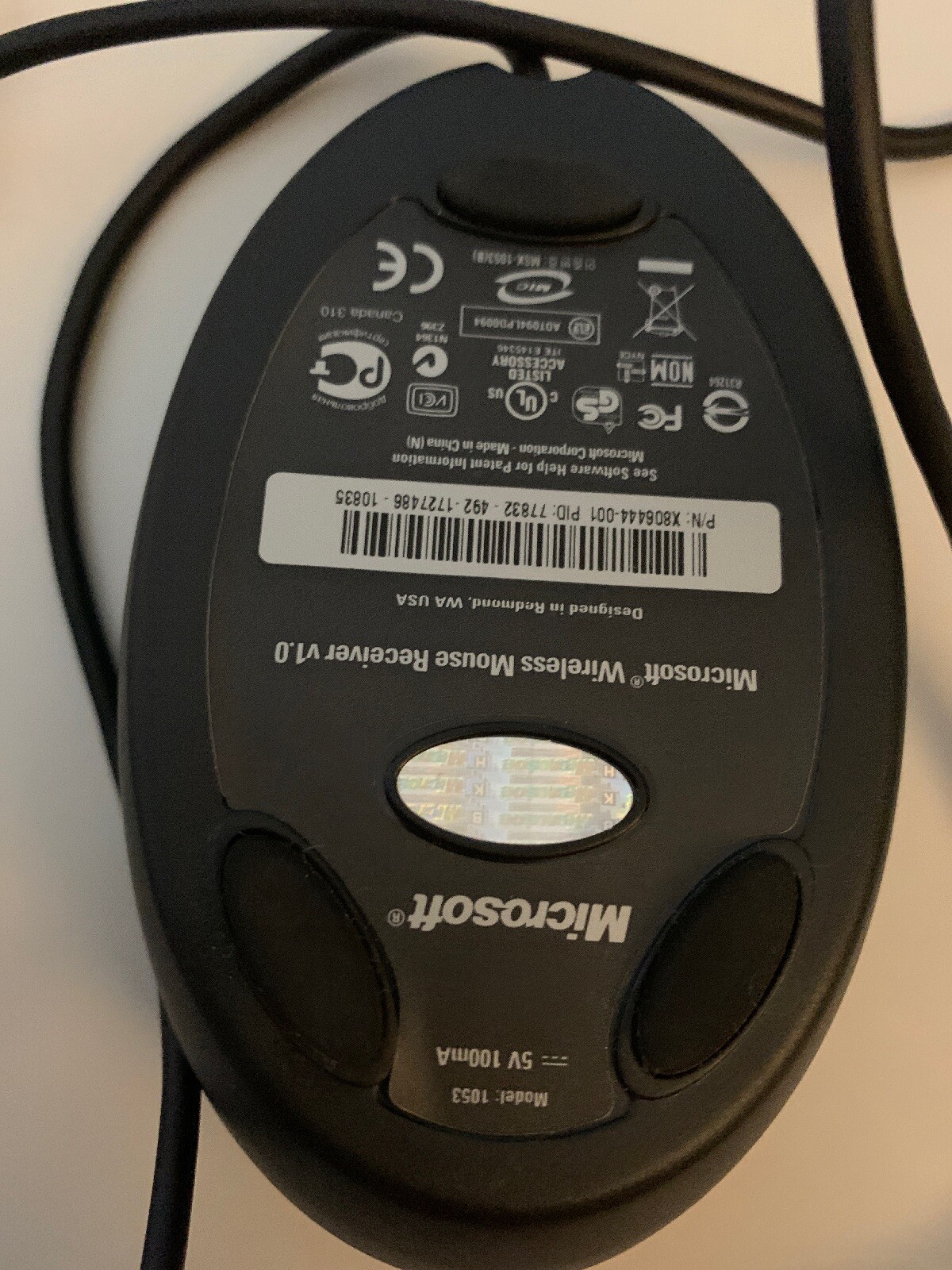 Microsoft Wireless Mouse Receiver v1.0 - Microsoft 1053 P/N X806444-001