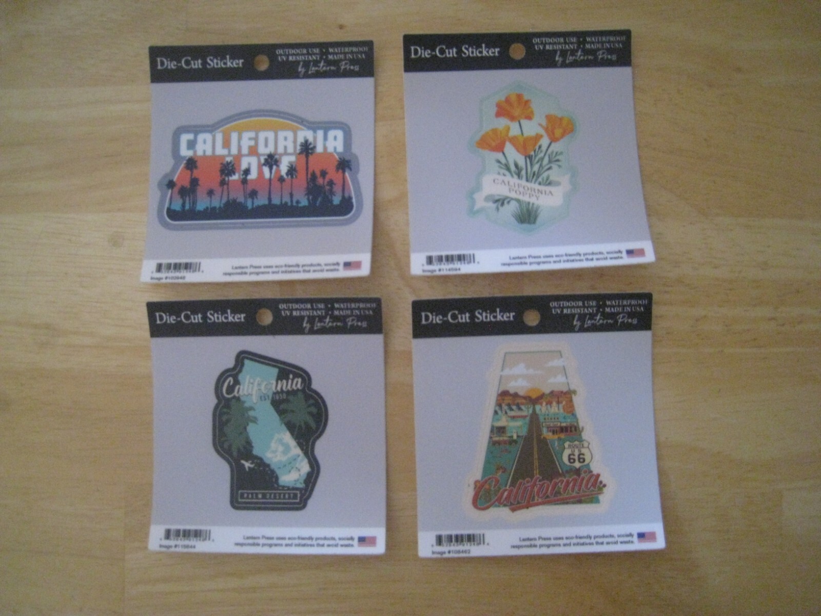 4 NEW Lantern Press California stickers - waterproof UV resistant MADE IN USA