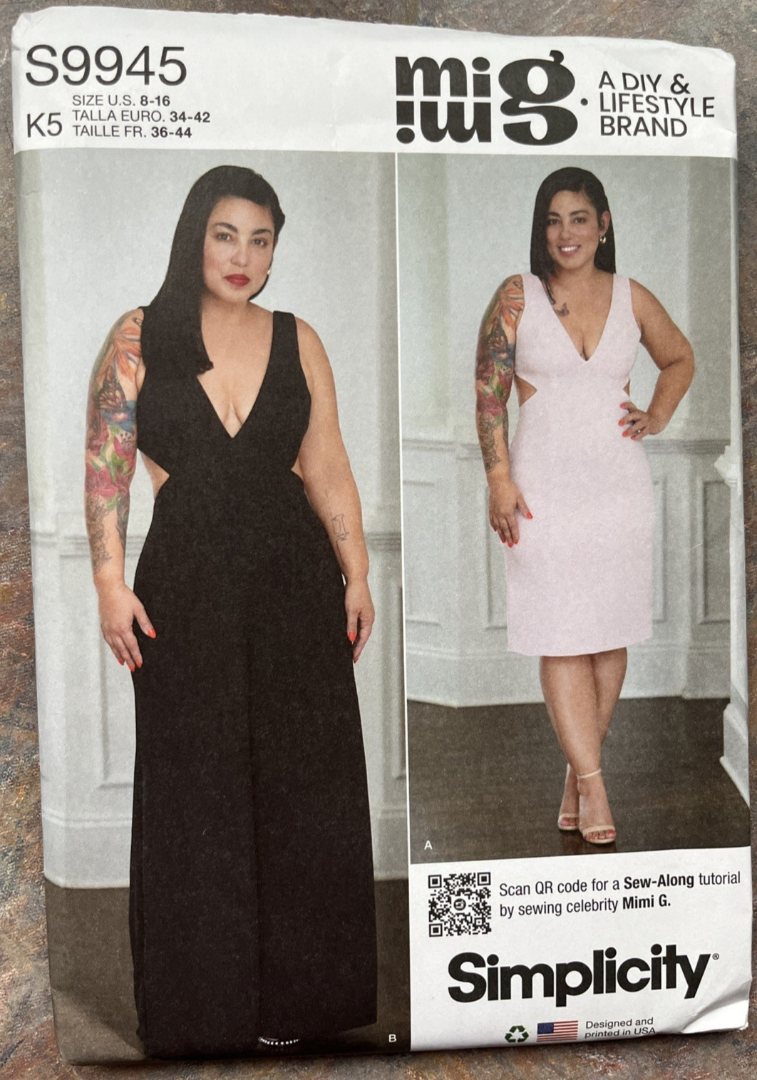 Simplicity Sewing Patt S9945 Mimi G Formal Jumpsuit Dress Cutouts Misses SZ 8-16